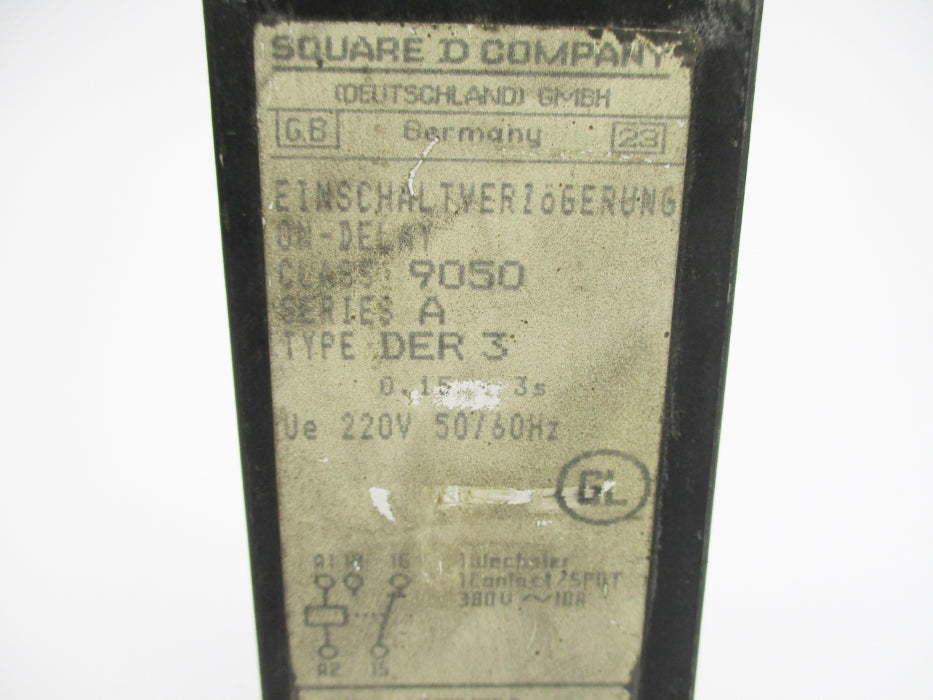SQUARE D 9050DER3 SER. A 220V 0.15S-3S UNMP