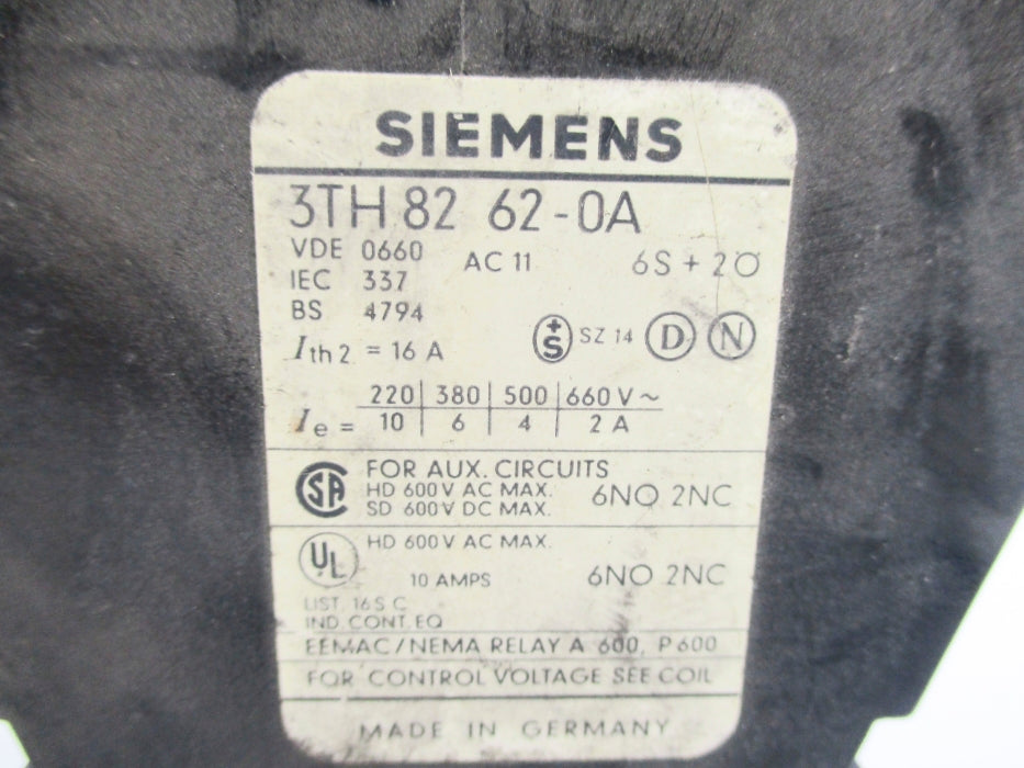 SIEMENS 3TH8262-0A 115V UNMP
