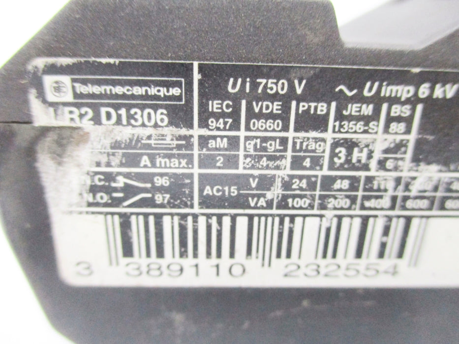 TELEMECANIQUE LR2D1306 1-1.6A (AS PICTURED) NSNP