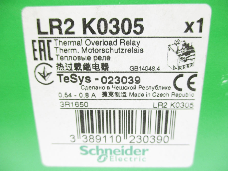 SCHNEIDER ELECTRIC LR2K0305 0.54-0.8A NSMP