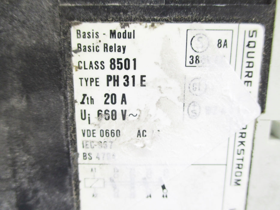 SQUARE D 8501PH31E SER. B 220/240V 20A UNMP