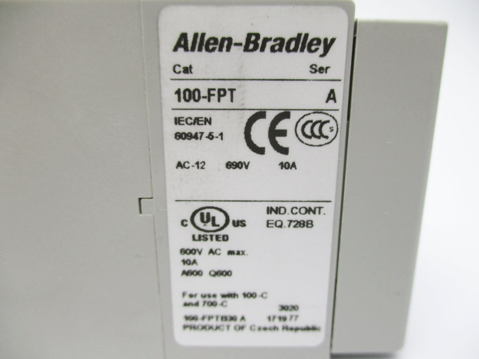 ALLEN BRADLEY 100-FPT SER. A 0.3-30S 600VAC 10A NSNP