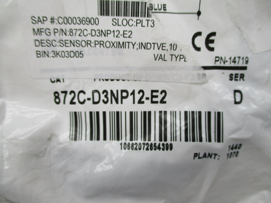 INDUSTRIAL SPARE PART 872C-D3NP12-E2 SER. D 10-30VDC NSMP