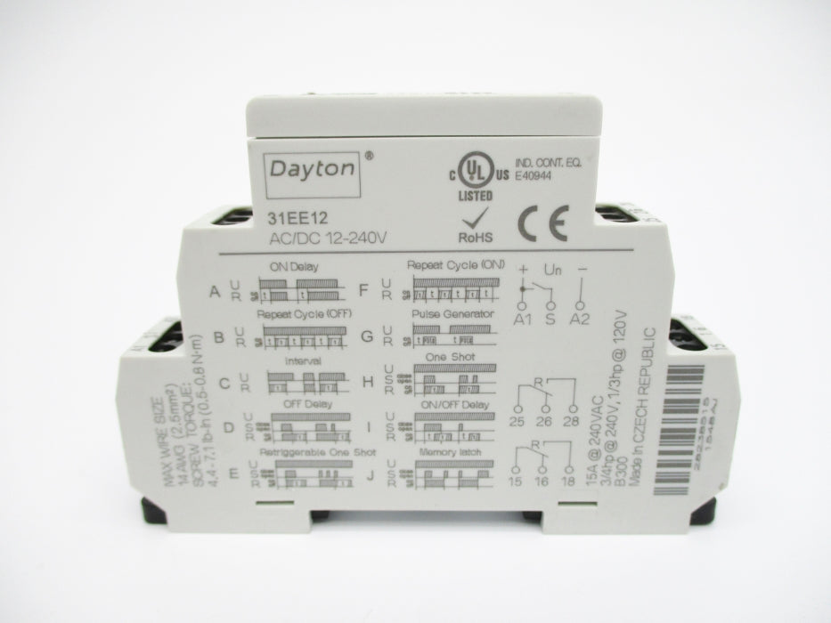 DAYTON 31EE12 12-240VAC/DC 15A NSMP