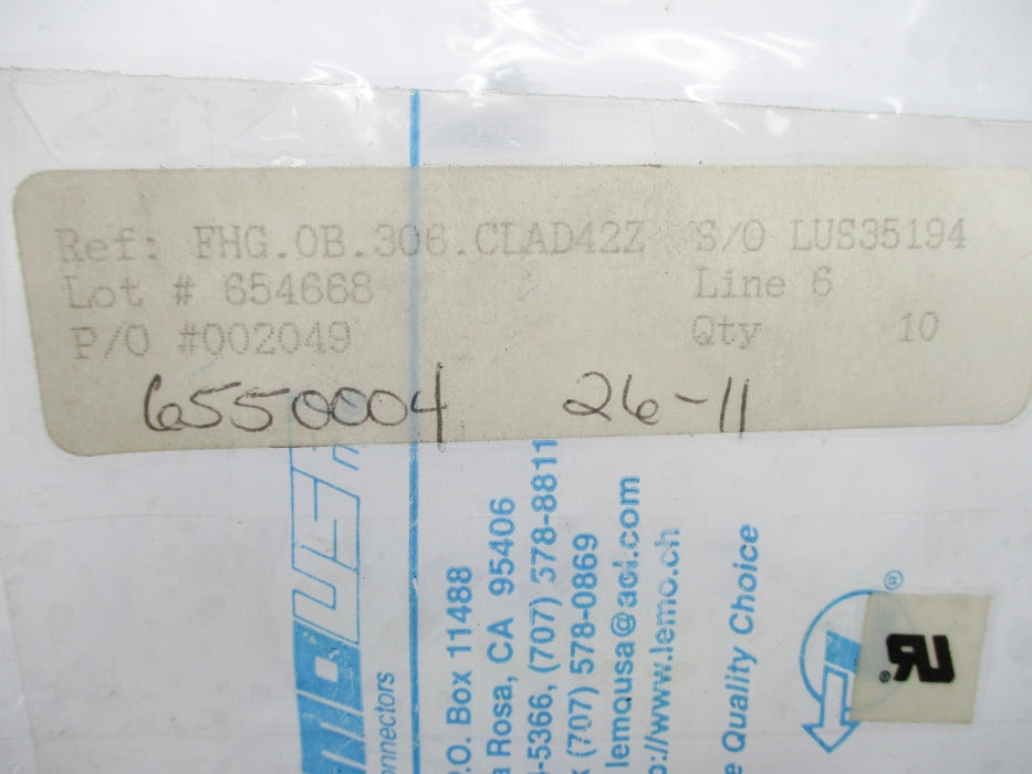 LEMO USA FHG.0B.306.CLAD42Z NSNP
