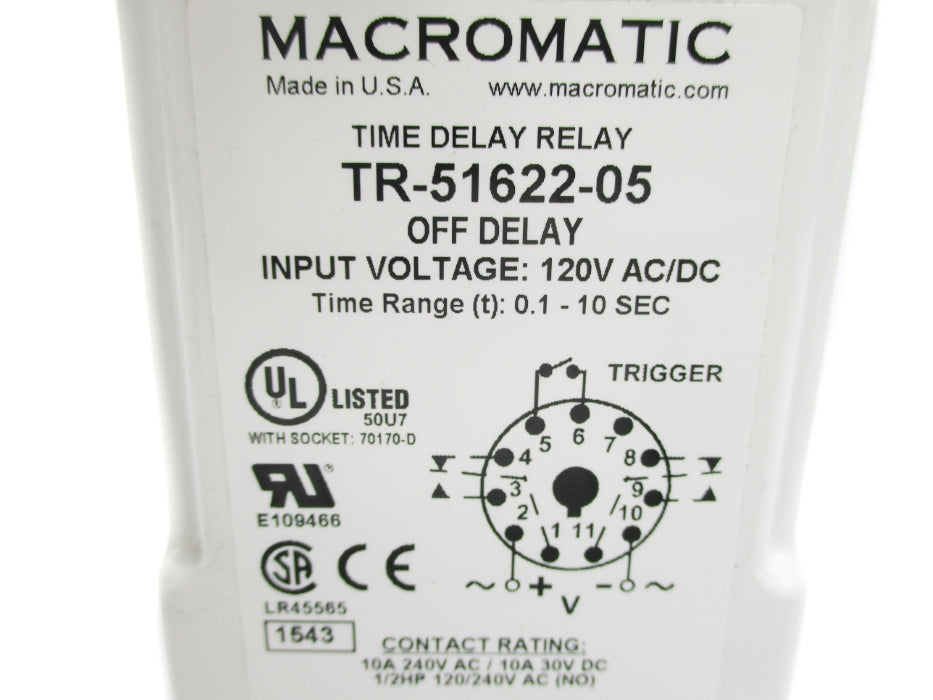 MACROMATIC TR-51622-05 120VAC/DC 0.1-10S NSNP