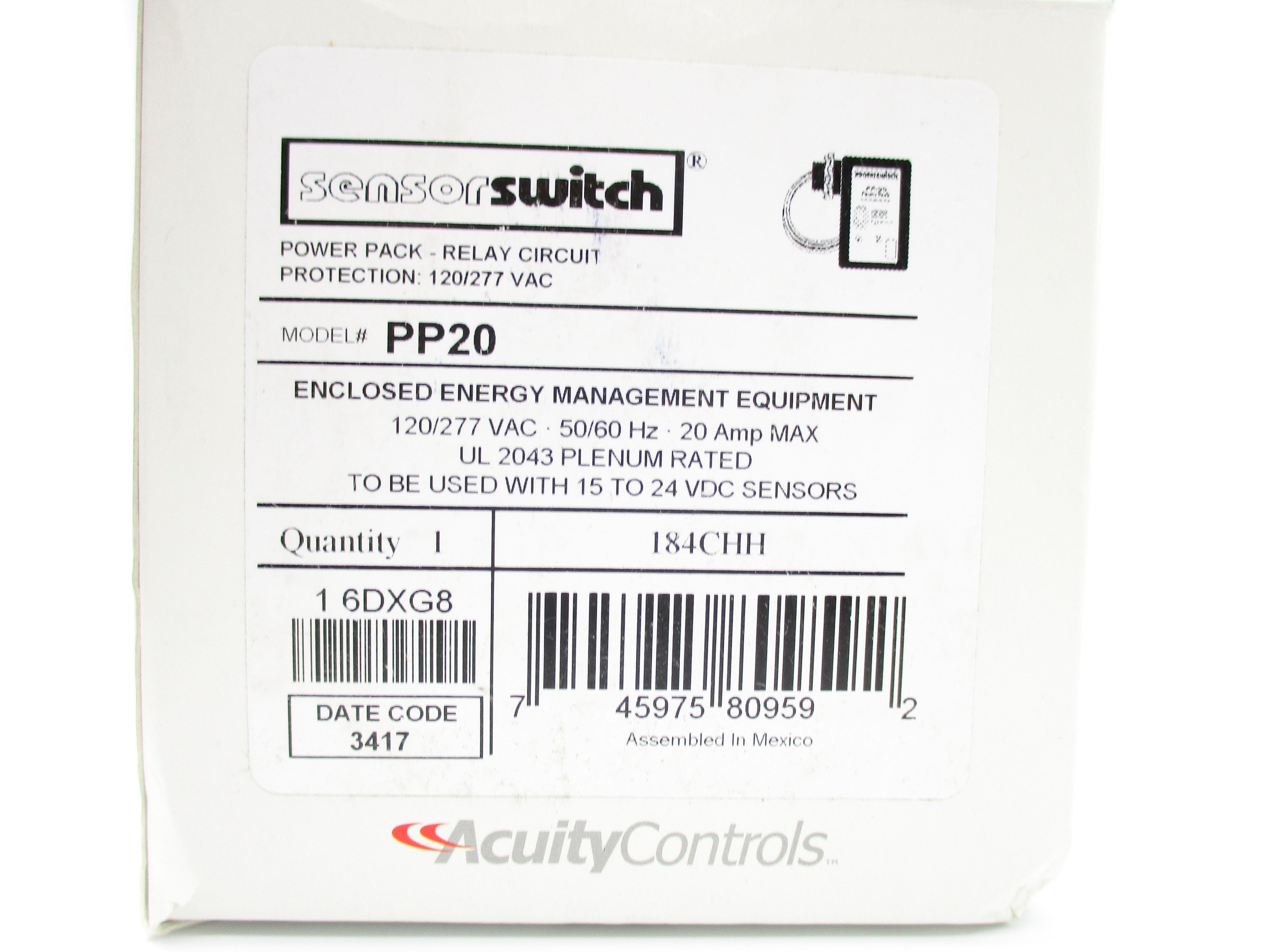 ACUITY CONTROLS PP20 NSMP