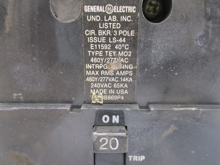 GENERAL ELECTRIC TEYM02320 20A 277VAC UNMP