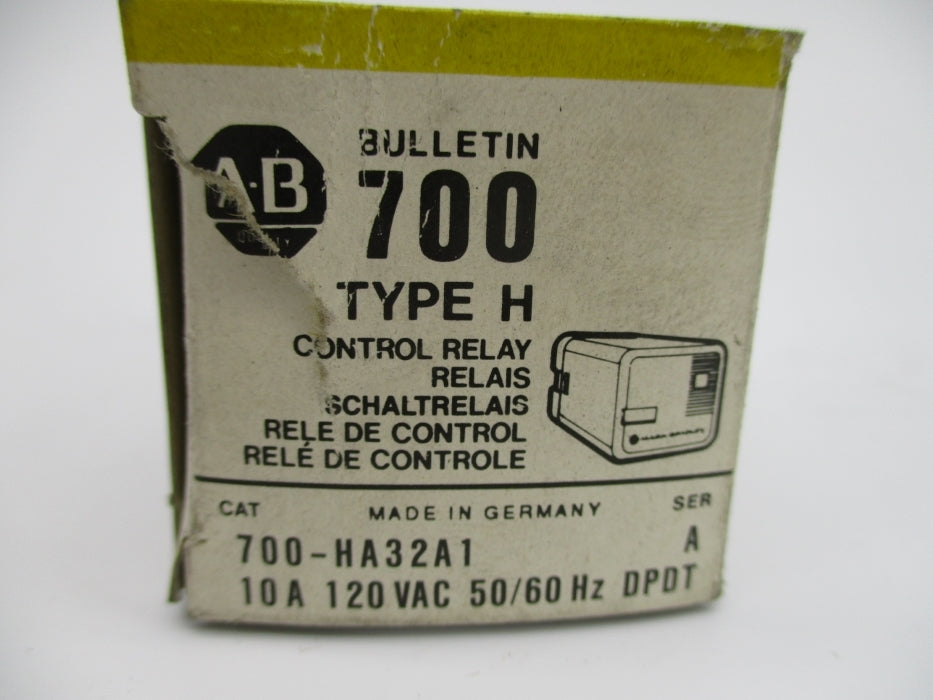 ALLEN BRADLEY 700-HA32A1 SER. A 10A 120VAC (BK/YL) NSMP