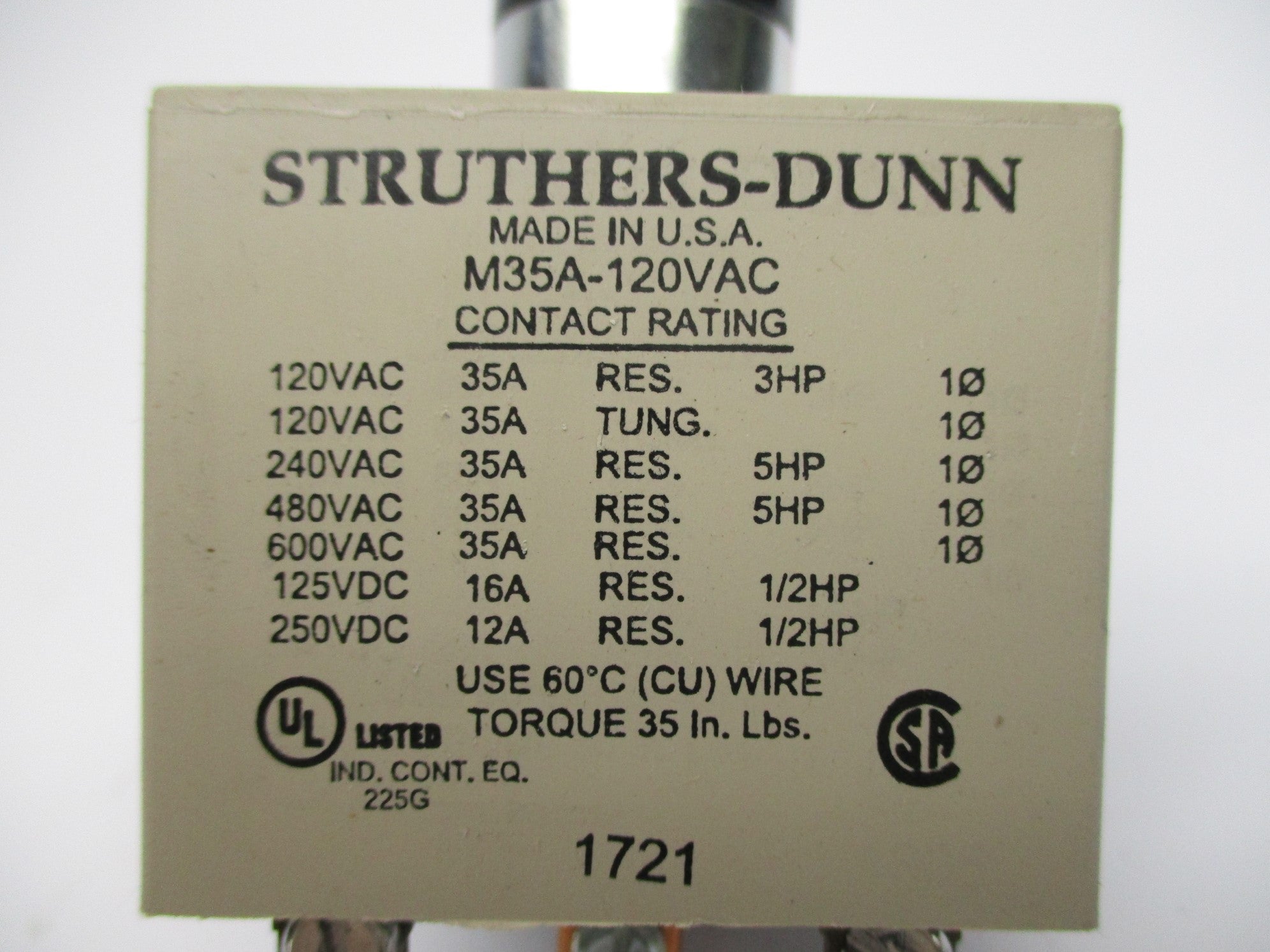 STRUTHERS-DUNN M35A-120VAC 120VAC NSNP