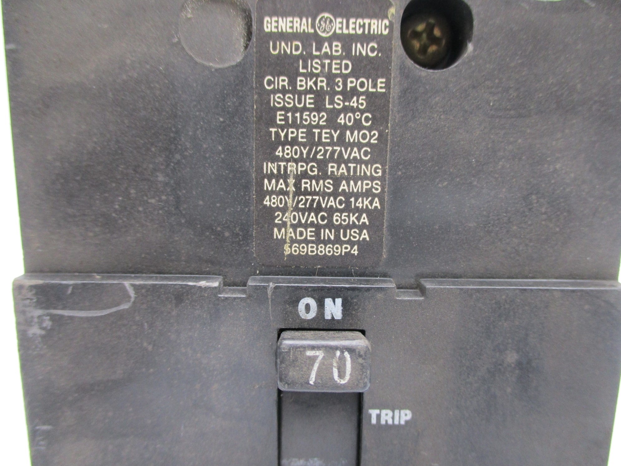 GENERAL ELECTRIC TEYM02370 70A 240VAC UNMP