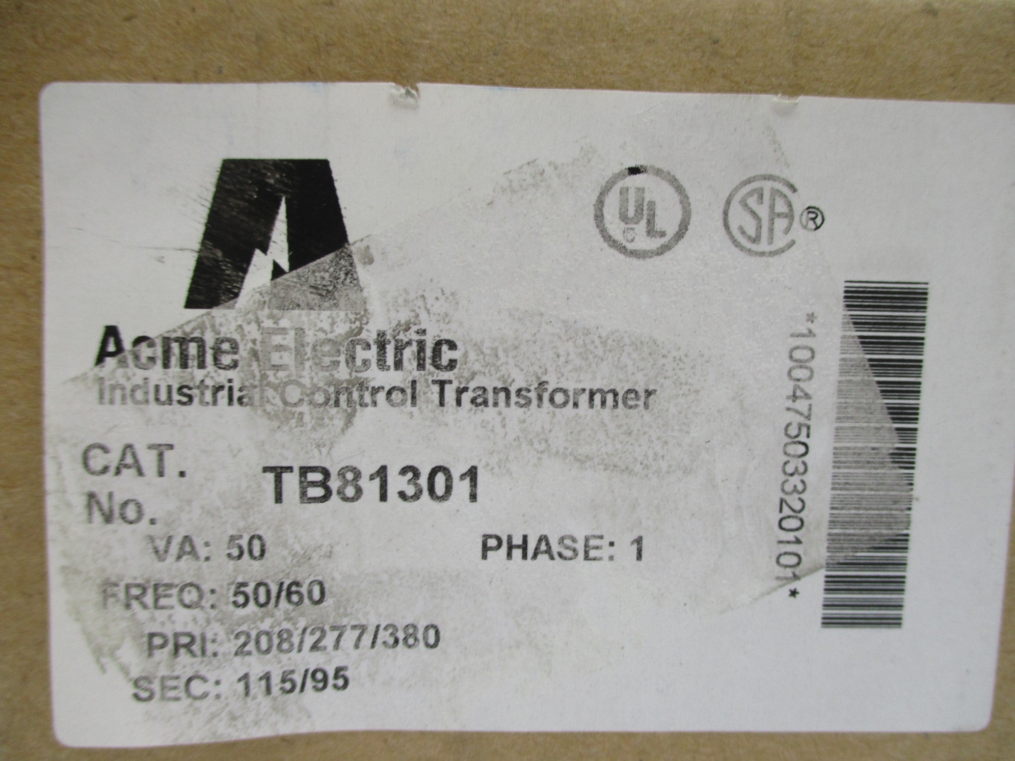 ACME ELECTRIC TB81301 50VA NSMP
