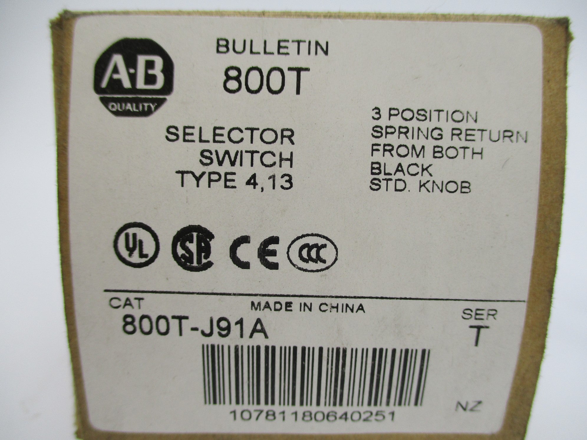 ALLEN BRADLEY 800T-J91A SER. T (AS PICTURED) (BR/WH) NSMP