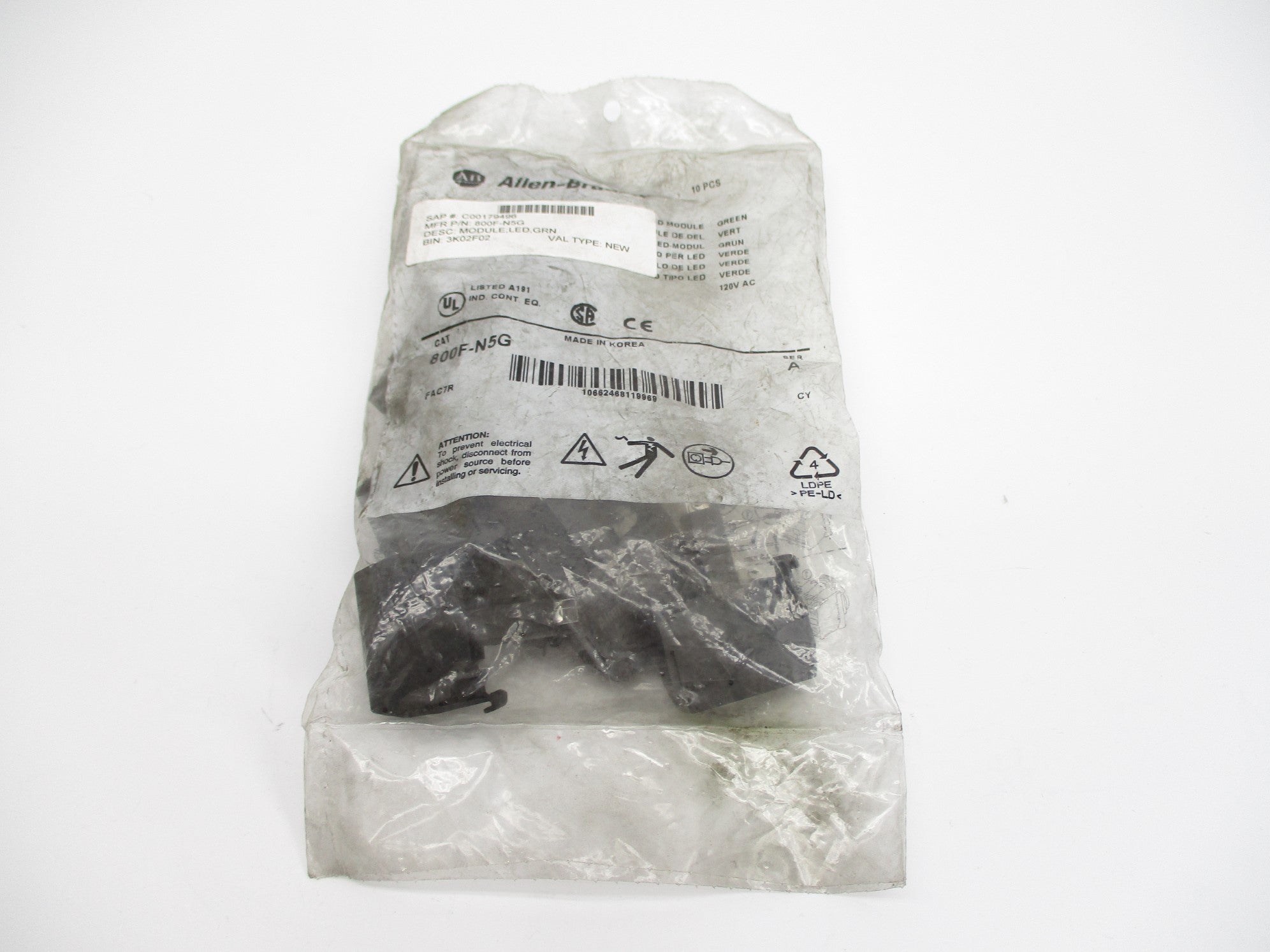 ALLEN BRADLEY 800F-N5G SER. A (PKG OF 10) NSMP