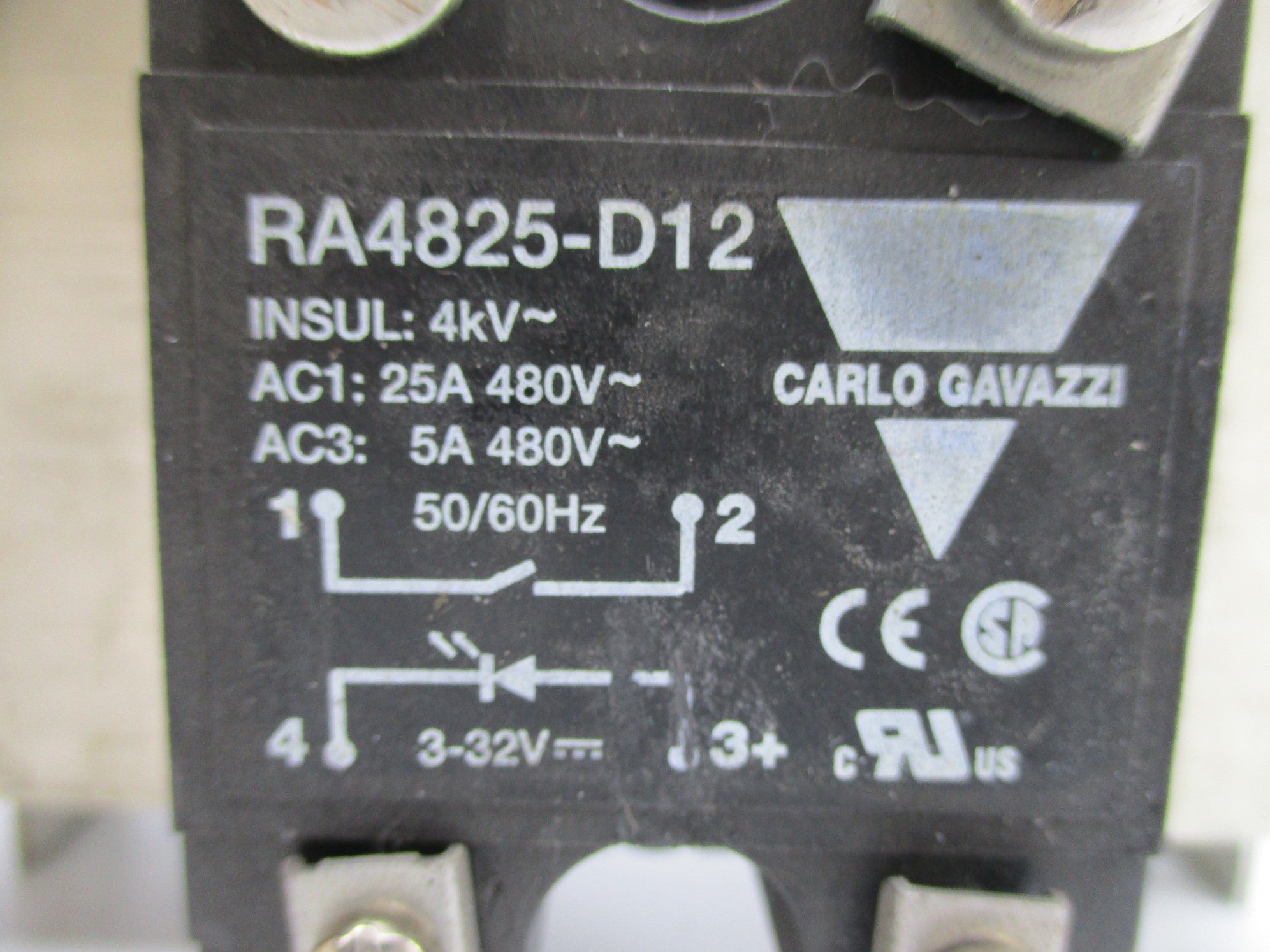 CARLO GAVAZZI RA4825-D12 3-32V 25A 480V UNMP