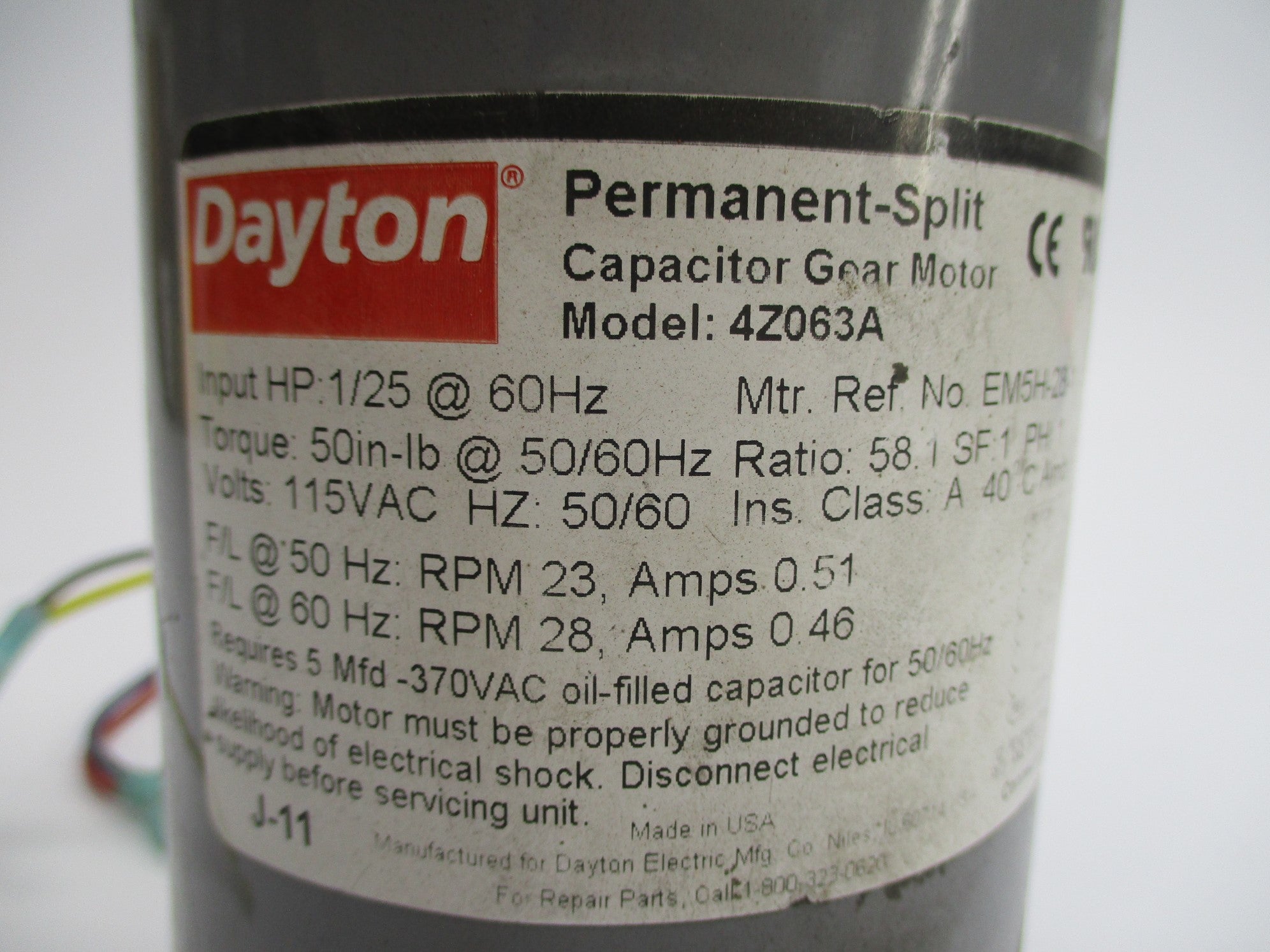 DAYTON 4Z063A UNMP