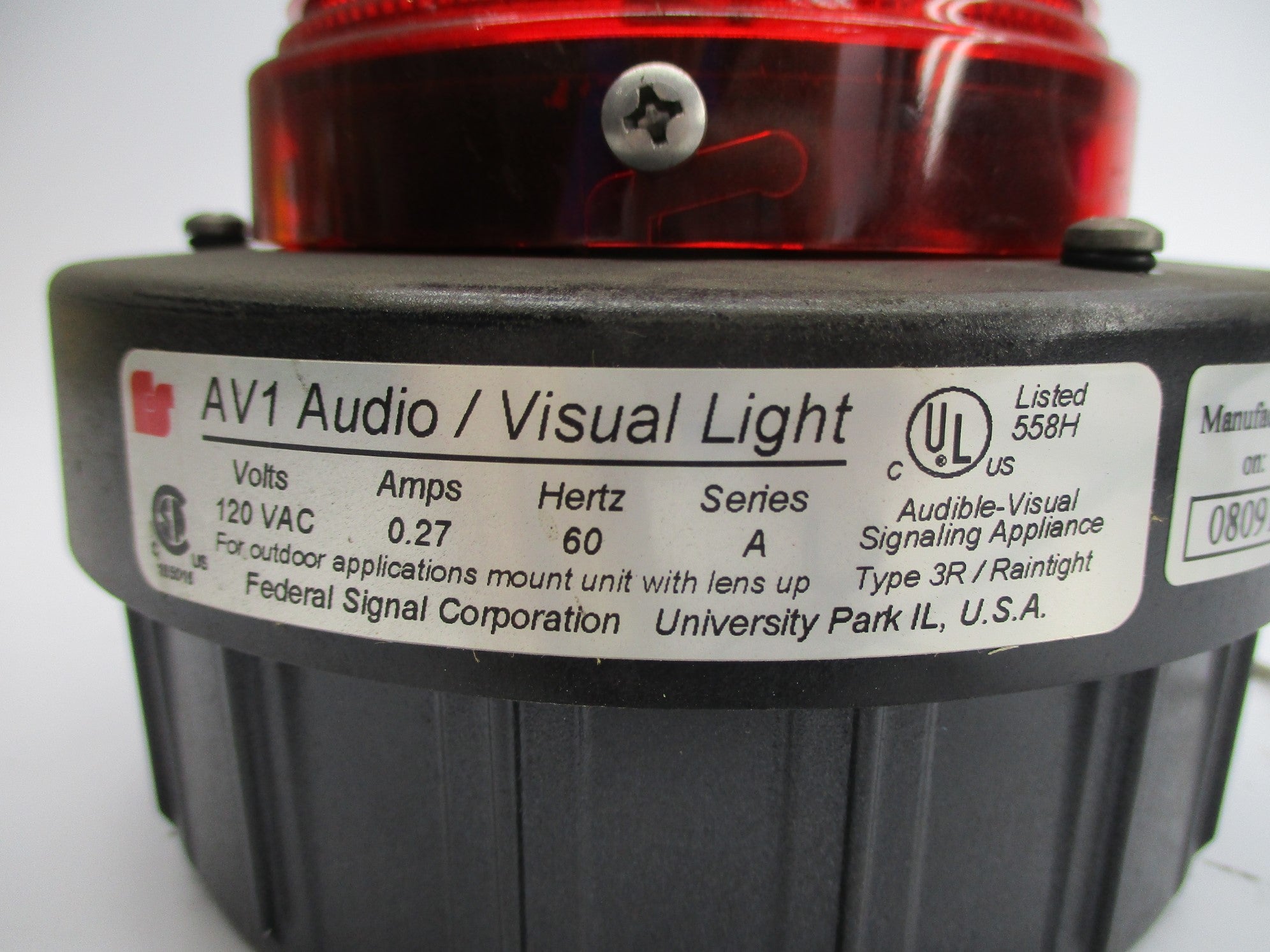 FEDERAL SIGNAL AV1-120 SER. A UNMP