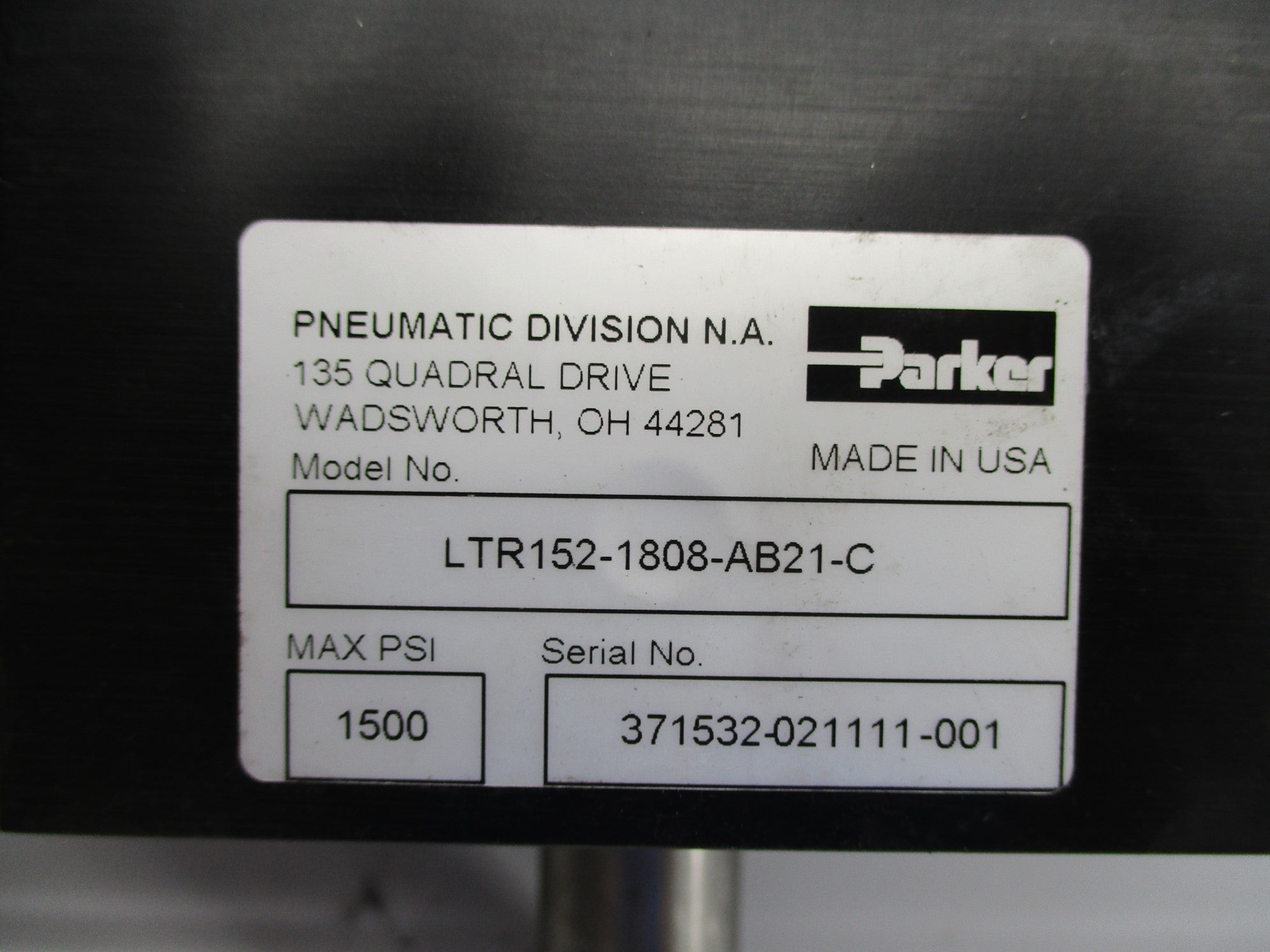 PARKER LTR152-1808-AB21-C 1500PSI UNMP
