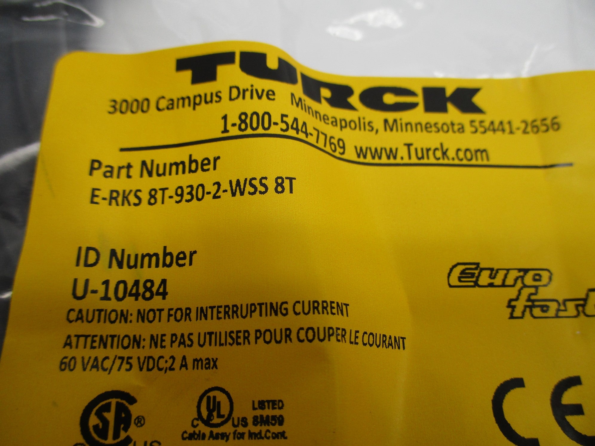 TURCK E-RKS8T-930-2-WSS8T U-10484 NSMP