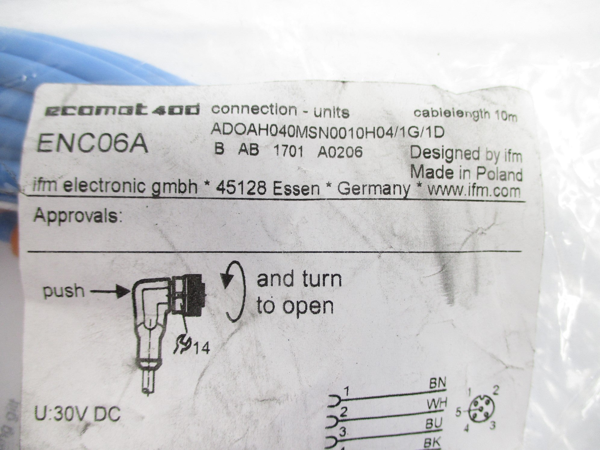 IFM EFECTOR ADOAH040MSN0010H04/1G/1D ENC06A NSMP