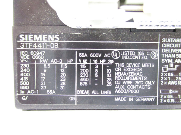 SIEMENS 3TF4411-0B 24VDC NSNP