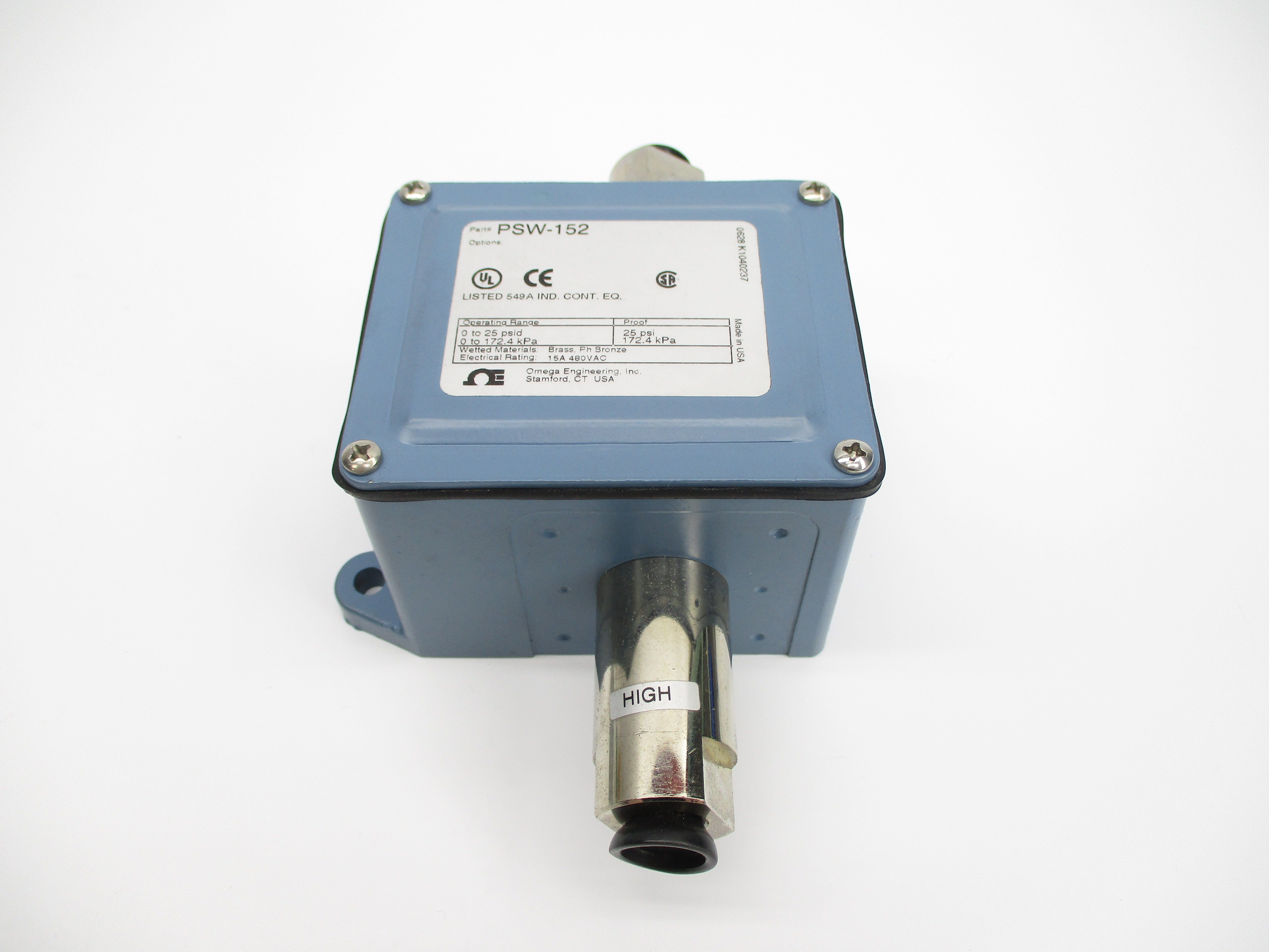 OMEGA ENGINEERING PSW-152 25PSI NSNP