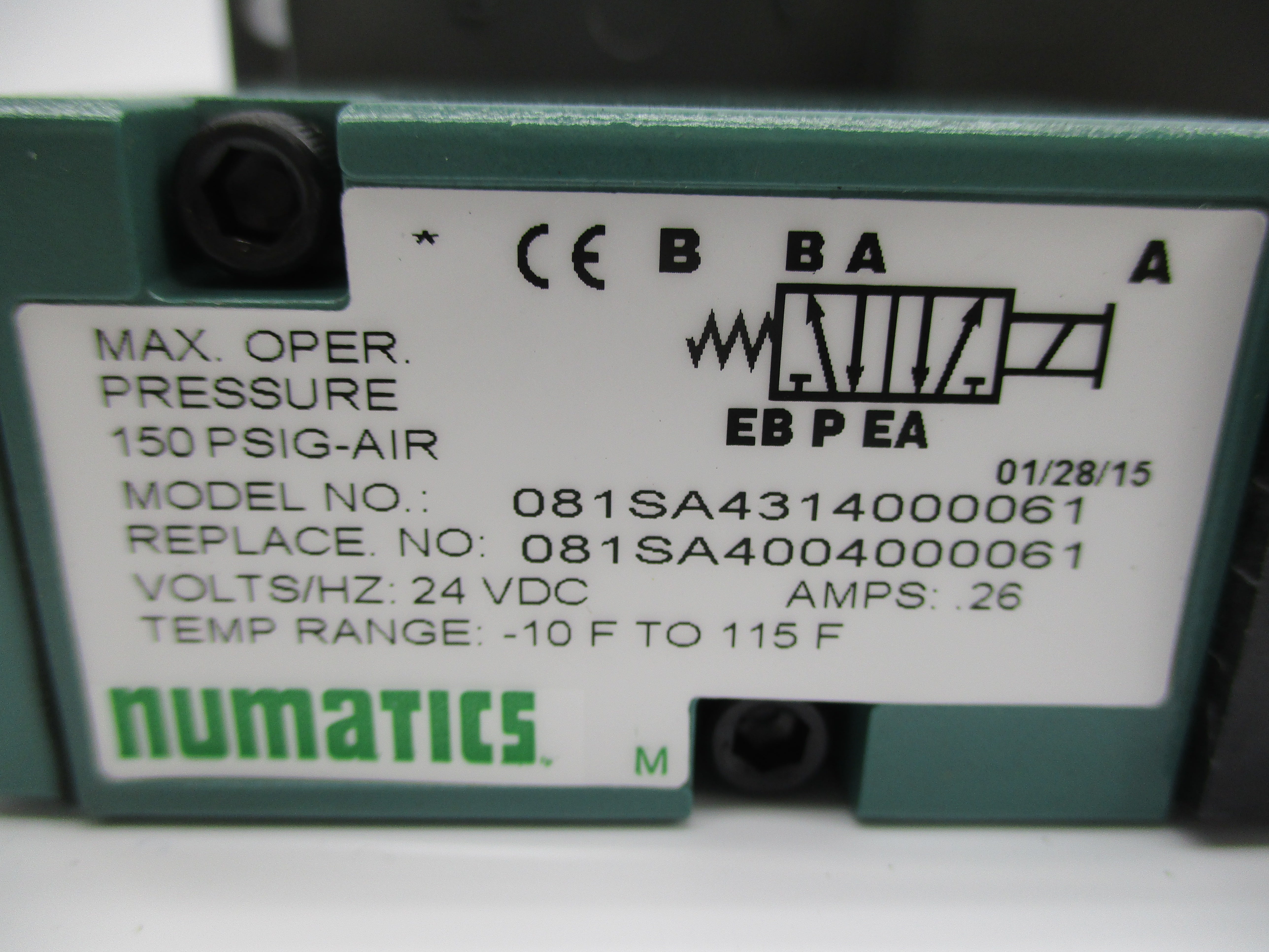 NUMATICS 081SA4314000061 150PSIG 24VDC NSNP