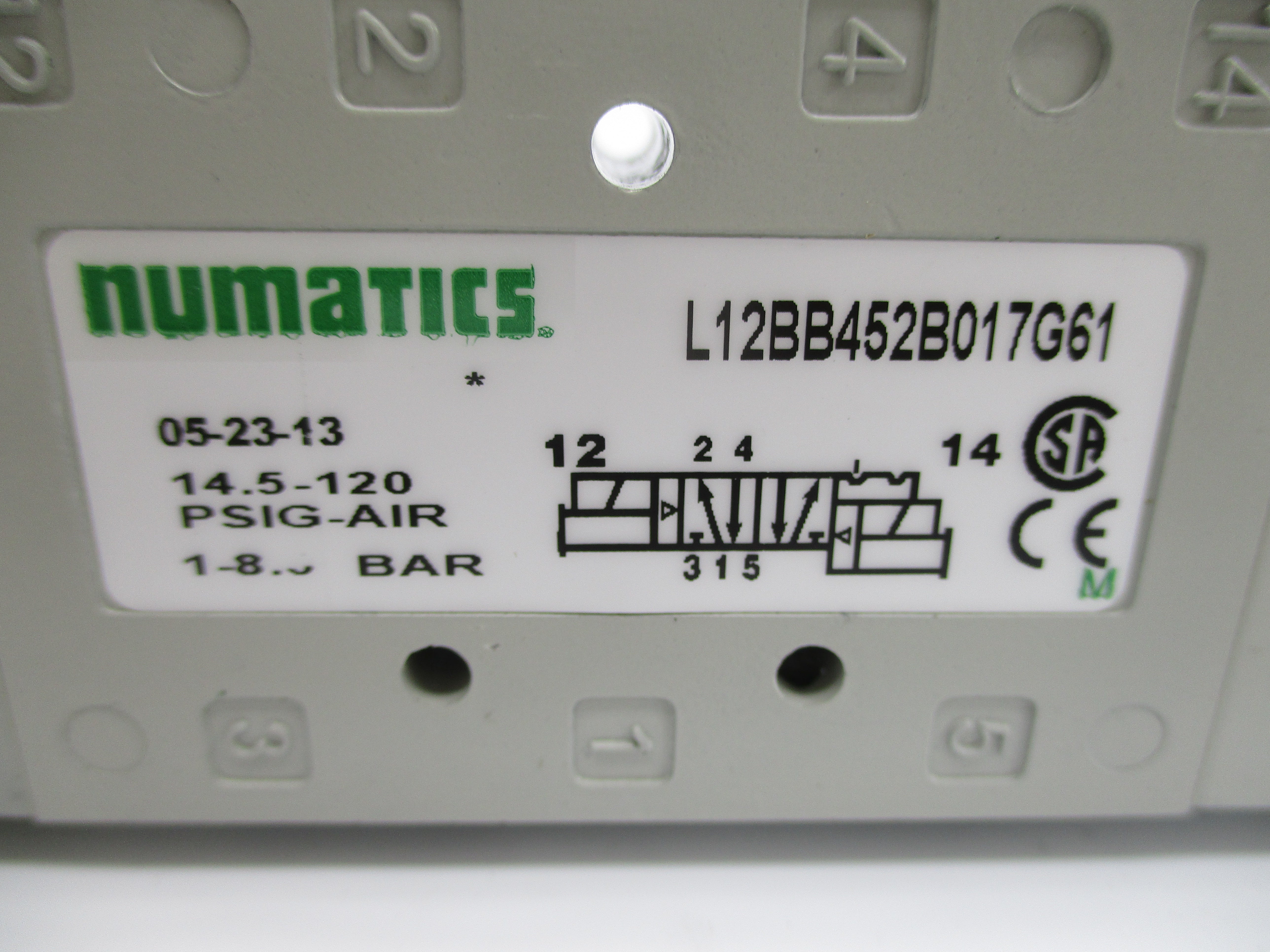 NUMATICS L12BB452B017G61 14.5-120PSIG 24VDC NSNP