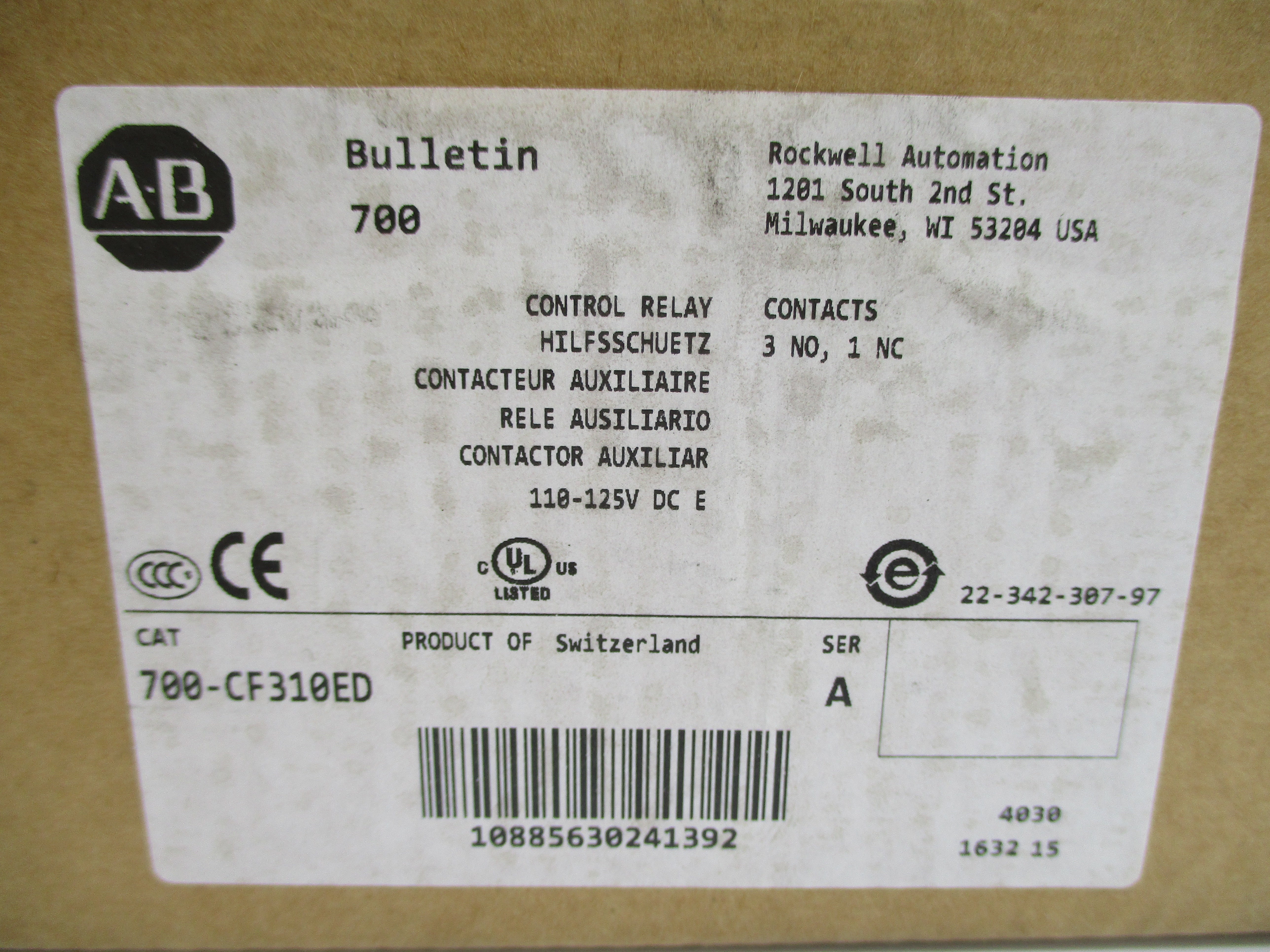 INDUSTRIAL SPARE PART 700-CF310ED SER. A 110/125VDC (BR/WH) NSMP