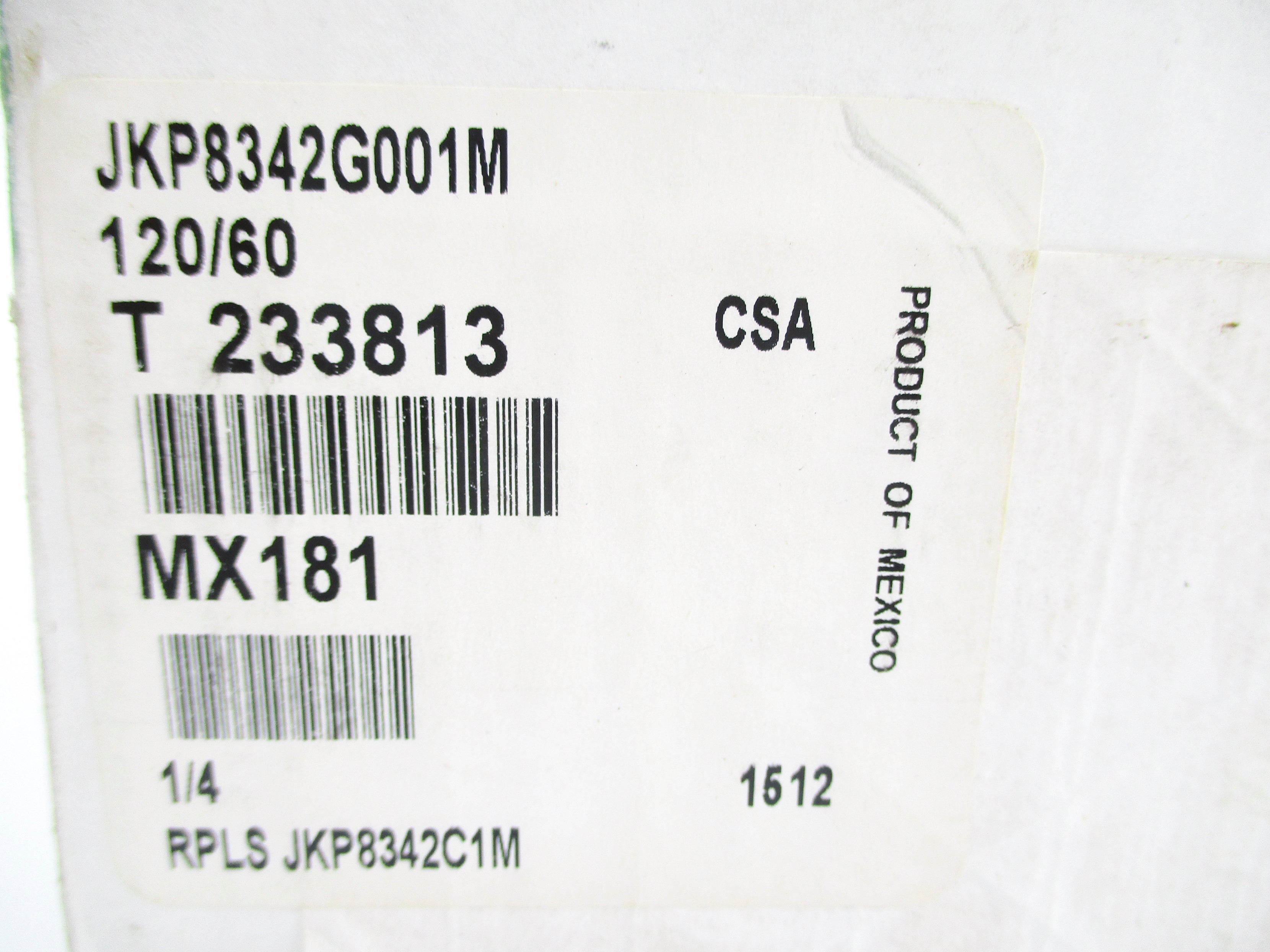 ASCO JKP8342G001M 120V 1/4" NSFS