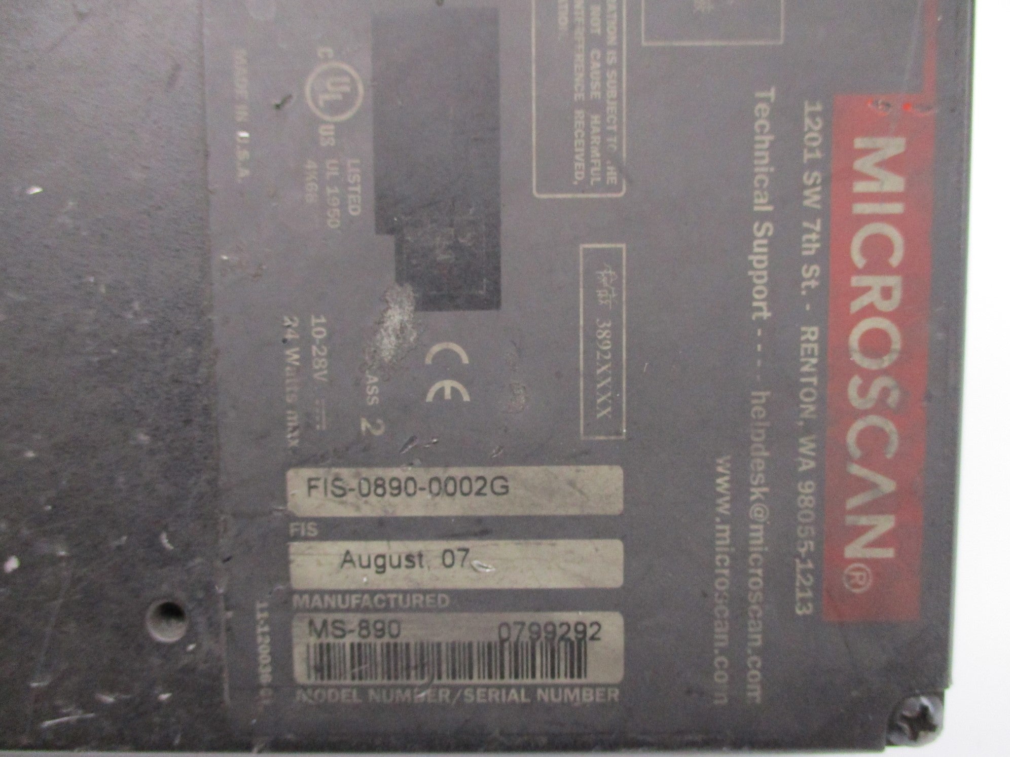 MICROSCAN FIS-0890-0002G (AS PICTURED) UNMP