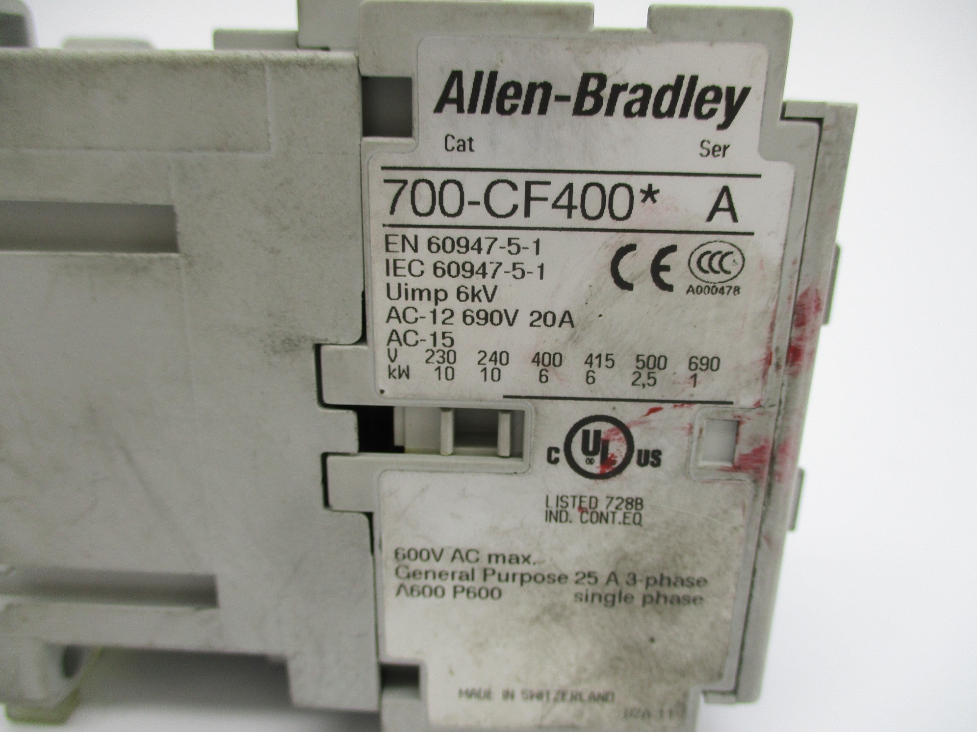 INDUSTRIAL SPARE PART 700-CF400D SER. A 110/120V UNMP
