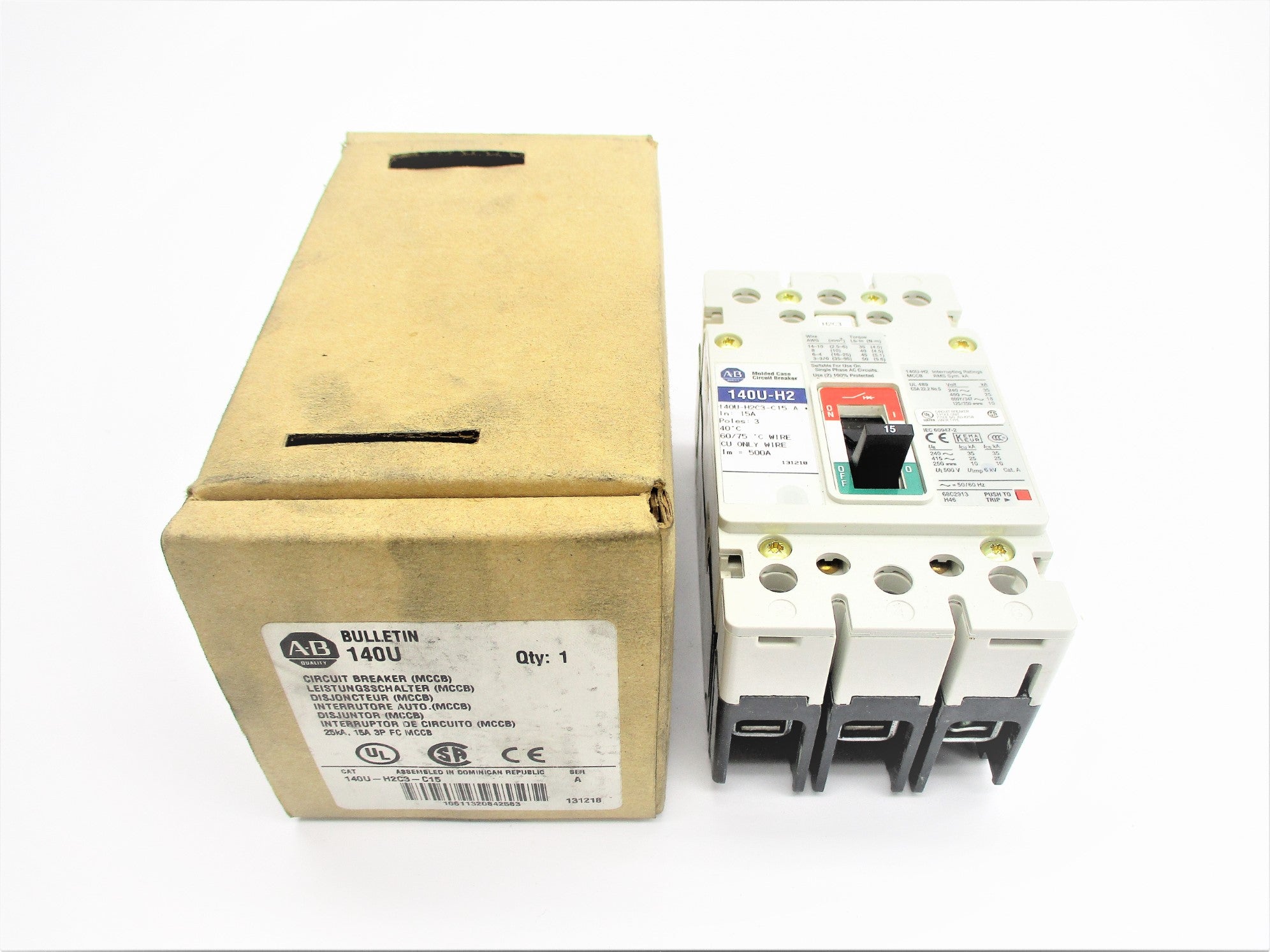 ALLEN BRADLEY 140U-H2C3-C15 SER. A 480V 15A NSMP