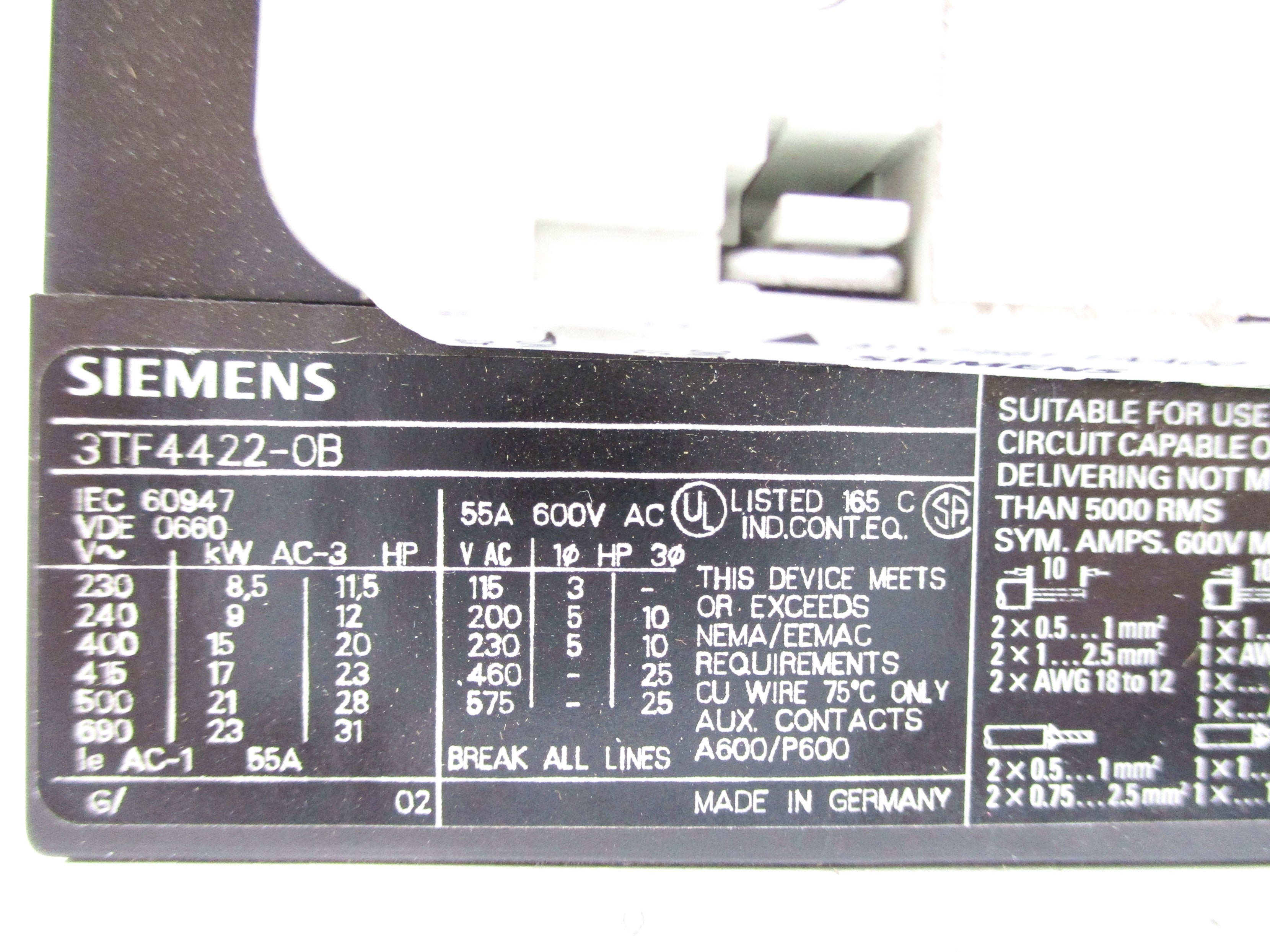 SIEMENS 3TF4422-0B 24V NSNP