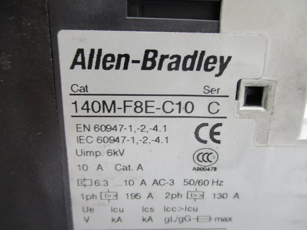 ALLEN BRADLEY 140M-F8E-C10 SER. C 6.3-10A (AS PICTURED) NSNP
