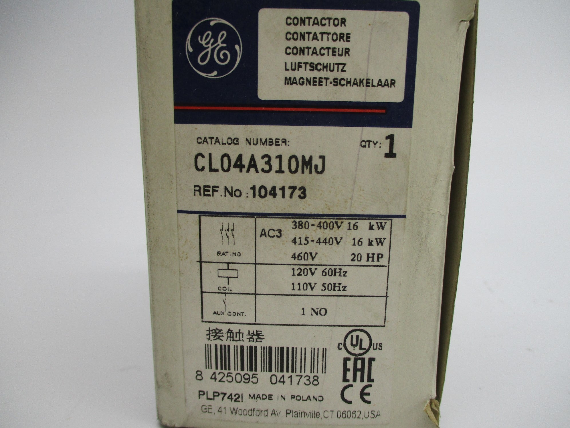 GENERAL ELECTRIC CL04A310MJ 110/120V NSMP