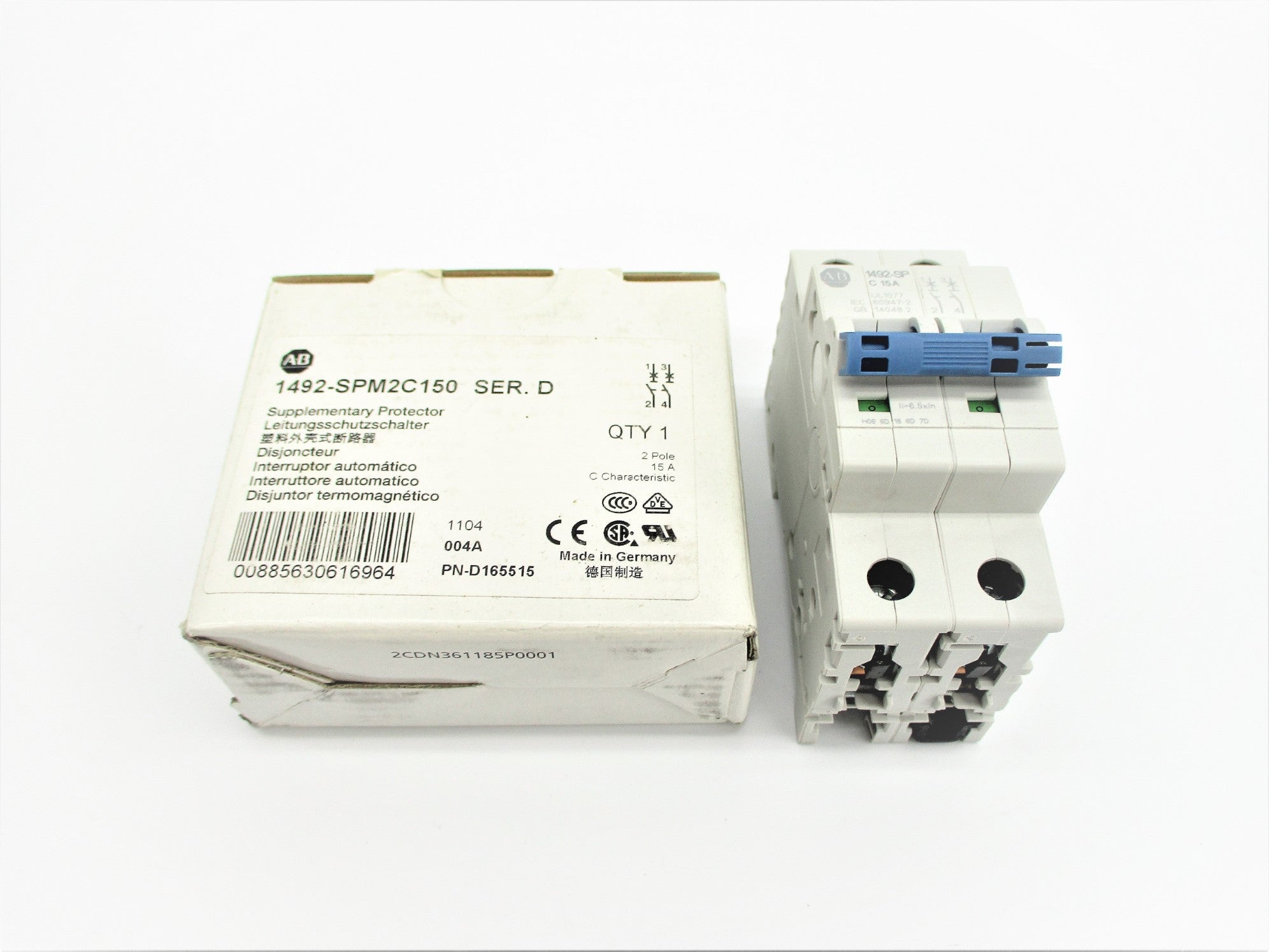 ALLEN BRADLEY 1492-SPM2C150 SER. D 15A 440VAC NSMP