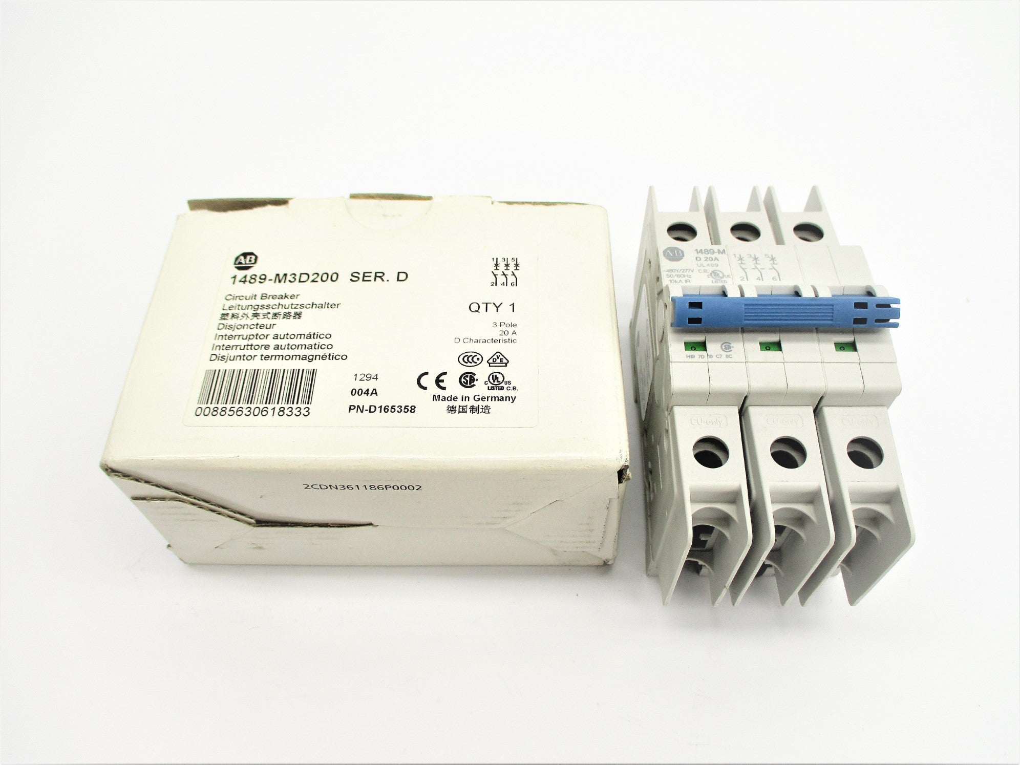 ALLEN BRADLEY 1489-M3D200 SER. D 20A 277V NSMP