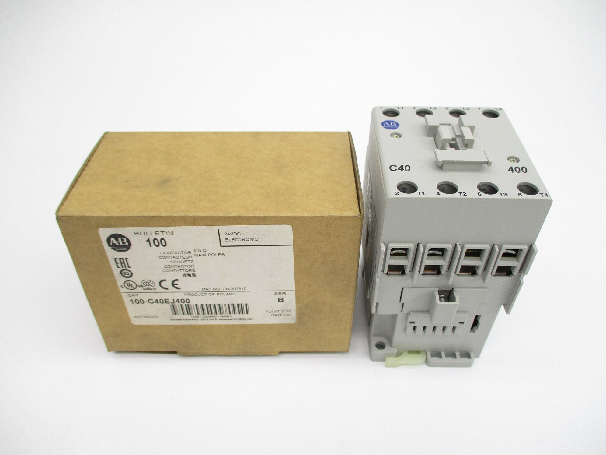 ALLEN BRADLEY 100-C40EJ400 SER. B 24VDC (BR/WH) NSMP