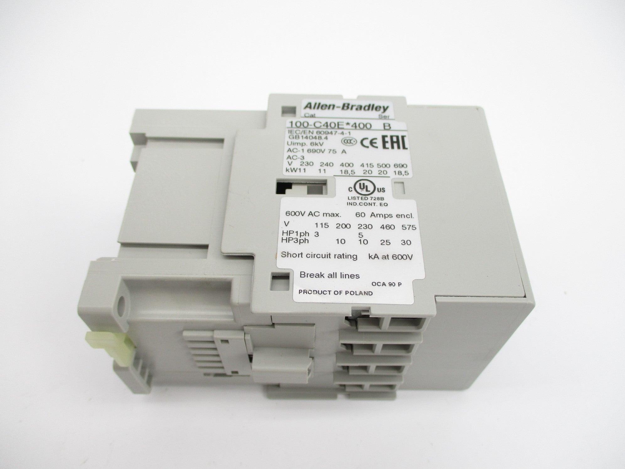 ALLEN BRADLEY 100-C40EJ400 SER. B 24VDC (BR/WH) NSMP