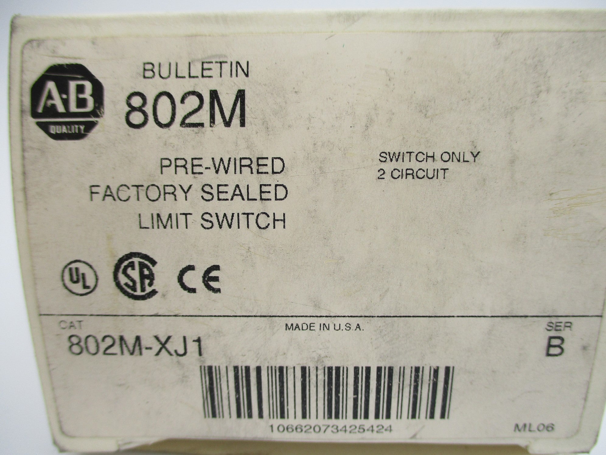 ALLEN BRADLEY 802M-XJ1 SER. B (WH) NSMP