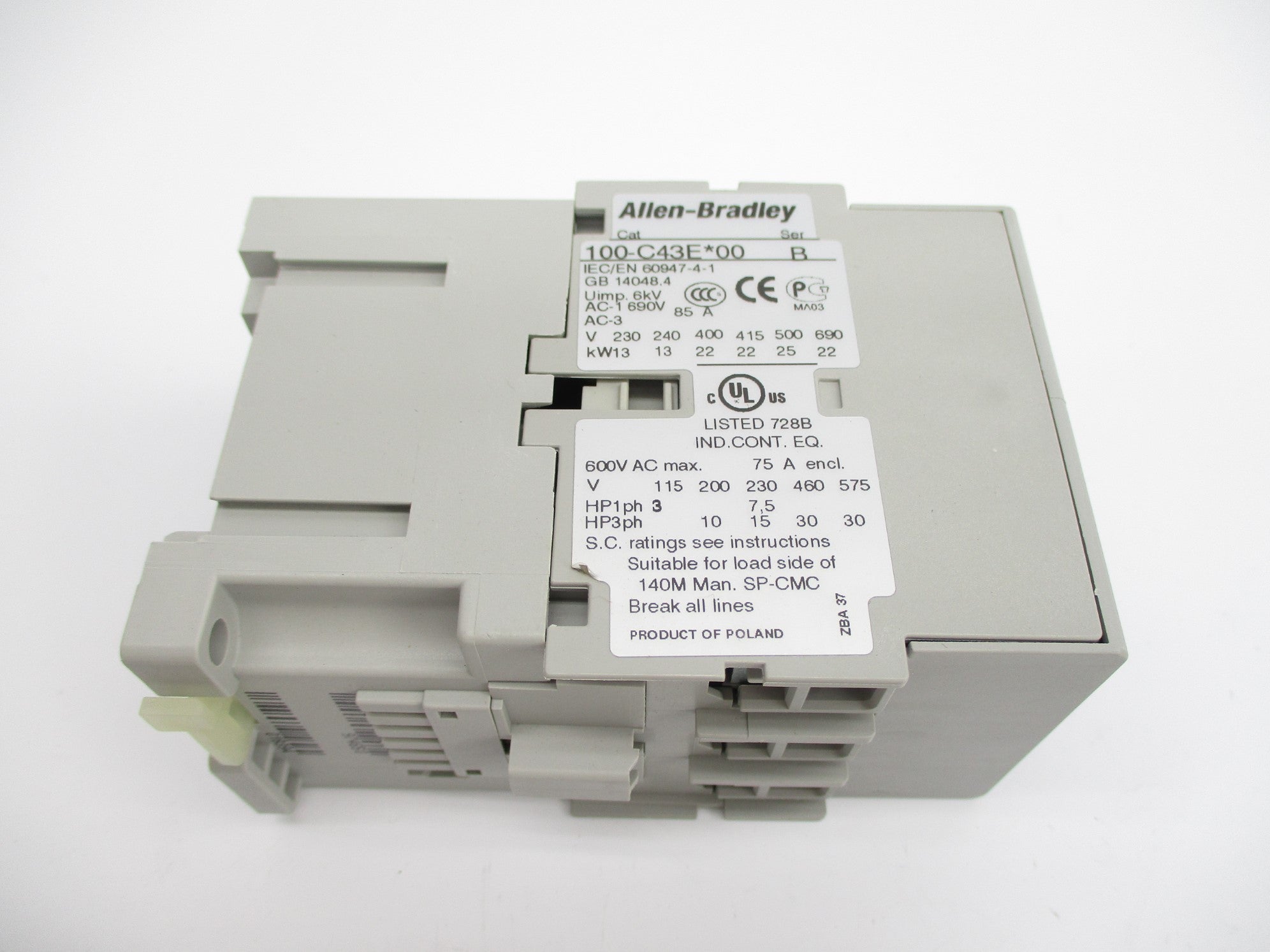 ALLEN BRADLEY 100-C43EJ00 SER. B 24VDC (BR/WH) NSMP