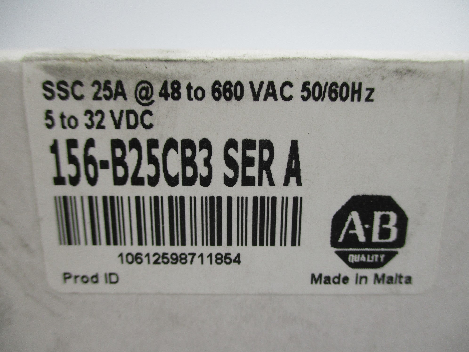 ALLEN BRADLEY 156-B25CB3 SER. A 5-32VDC 48-660VAC (WH) NSMP