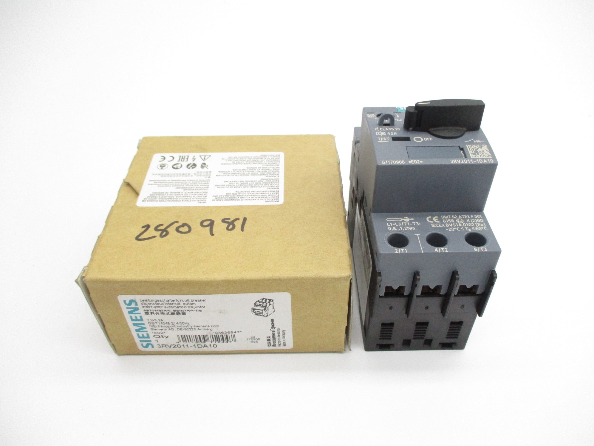 SIEMENS 3RV2011-1DA10 2.2-3.2A NSMP