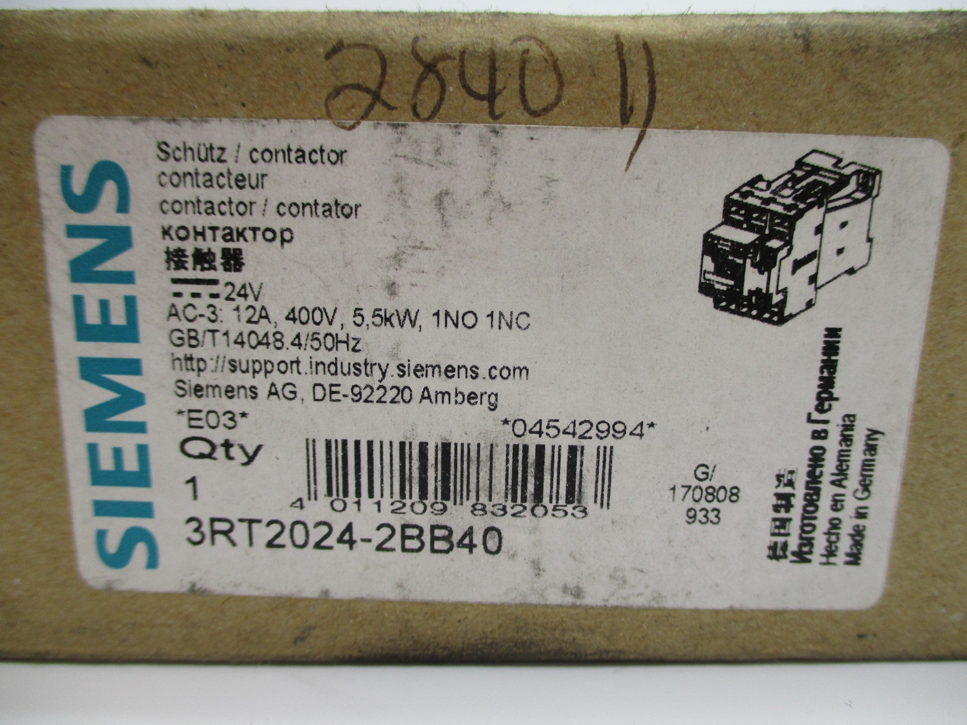 SIEMENS 3RT2024-2BB40 24V NSMP