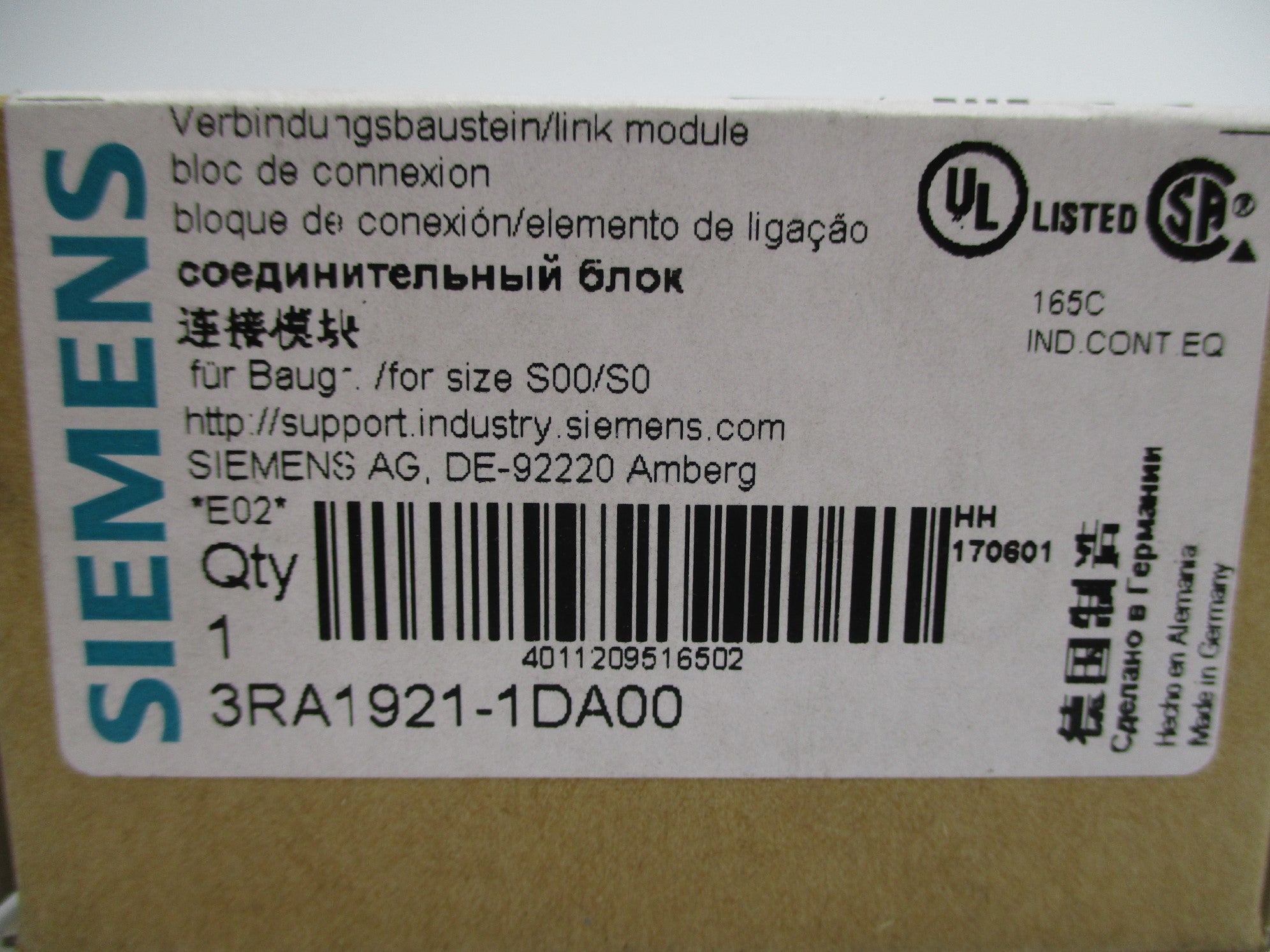 SIEMENS 3RA1921-1DA00 NSMP