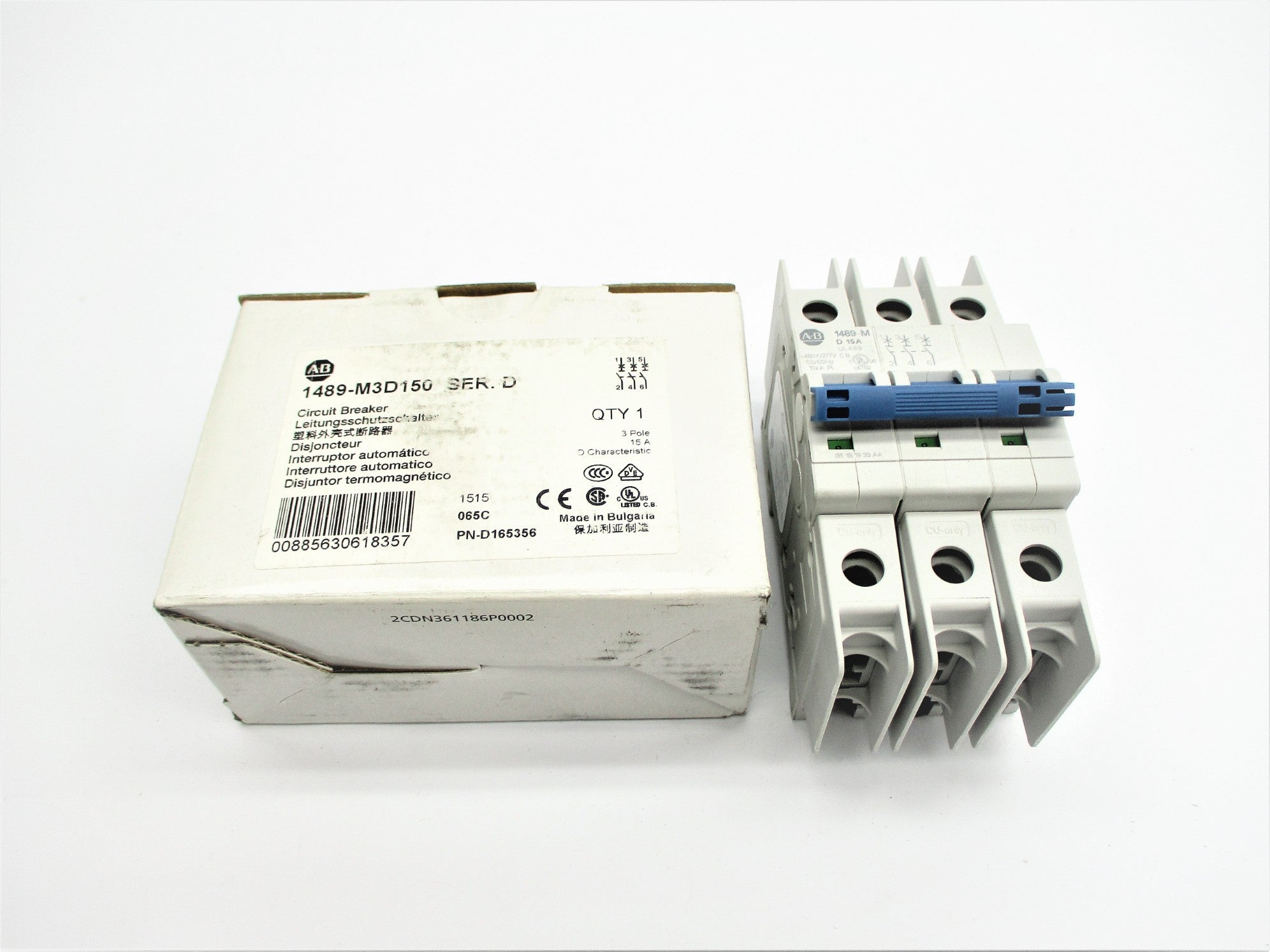 ALLEN BRADLEY 1489-M3D150 SER. D 15A 277V NSMP