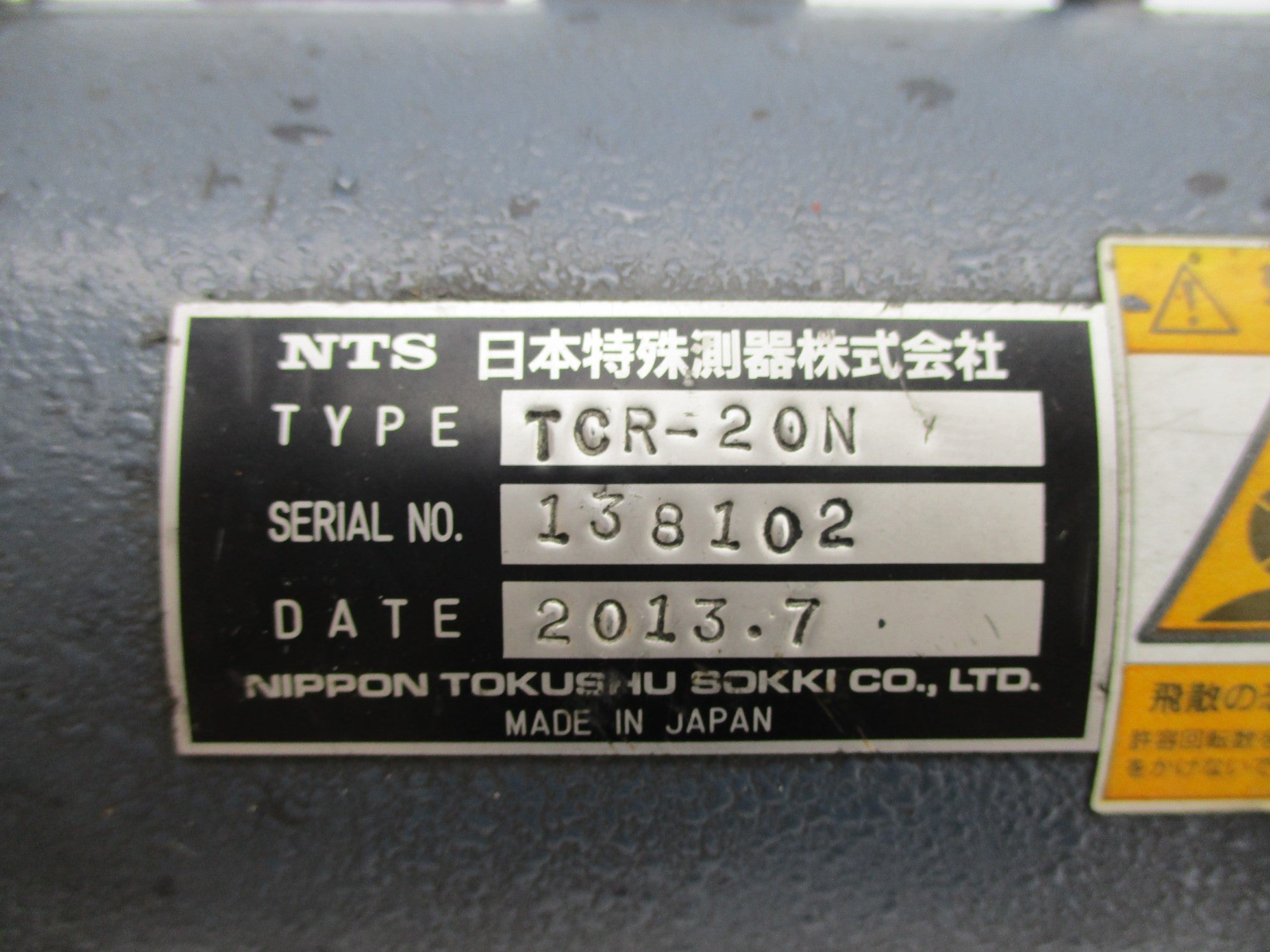 NIPPON TOKUSHU SOKKI TCR-20N UNMP