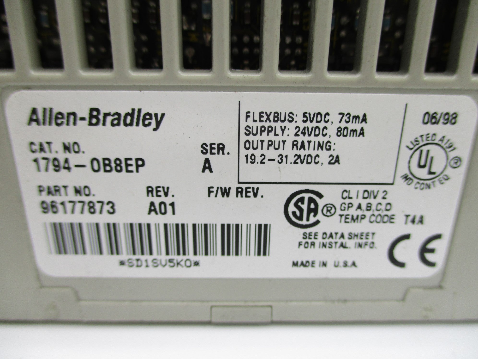 ALLEN BRADLEY 1794-OB8EP SER. A UNMP