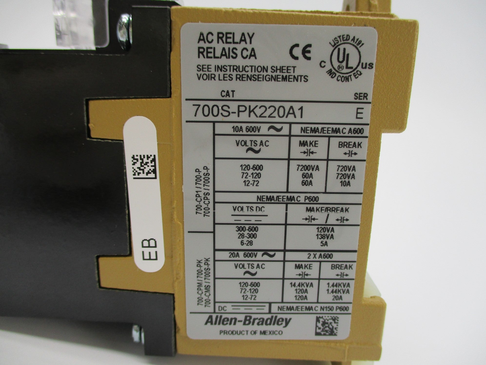 INDUSTRIAL SPARE PART 700S-PK220A1 SER. E 110/120V NSNP
